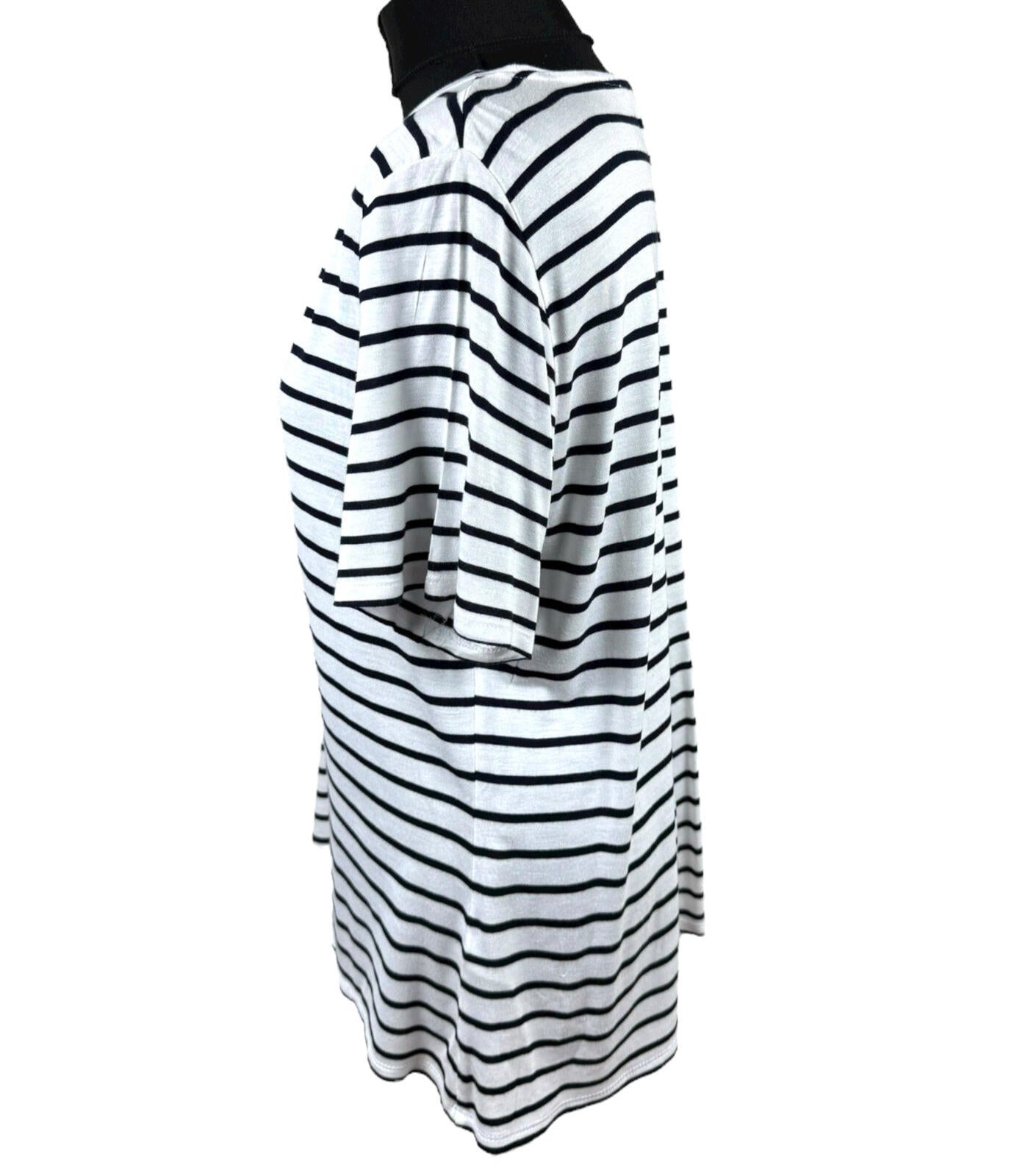 Marks & Spencer White Stripe T-Shirt Top Nautical Women’s UK Size 16