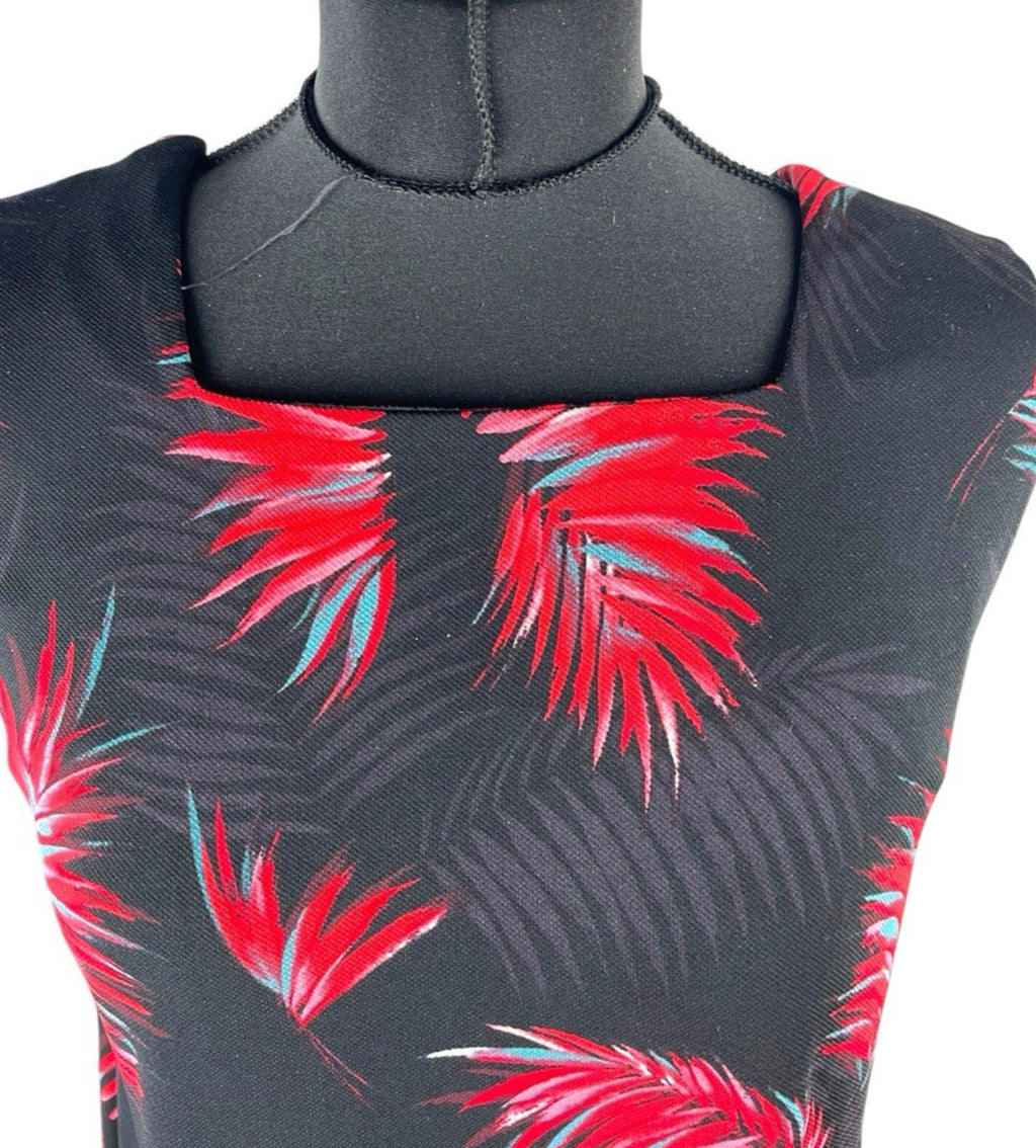 Next Red Leaf Print Tank Top Blouse Square Neck Summer Women’s UK Size 10