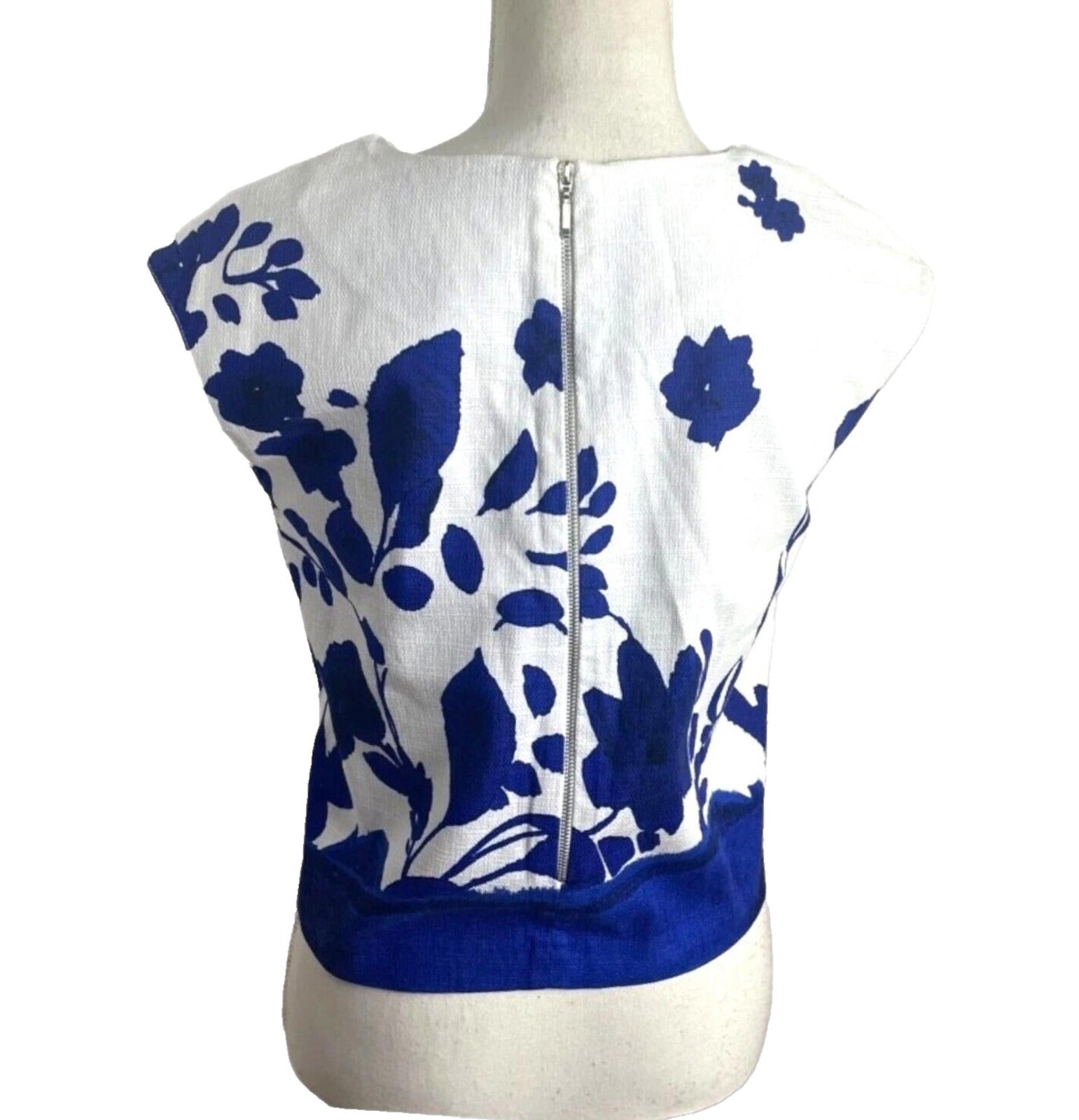 Zara Textured Floral Cotton Blend Crop Top Women's UK Size Small S