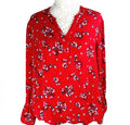 Kiabi Shirt Blouse Red Floral Long Sleeve Women’s UK Size L
