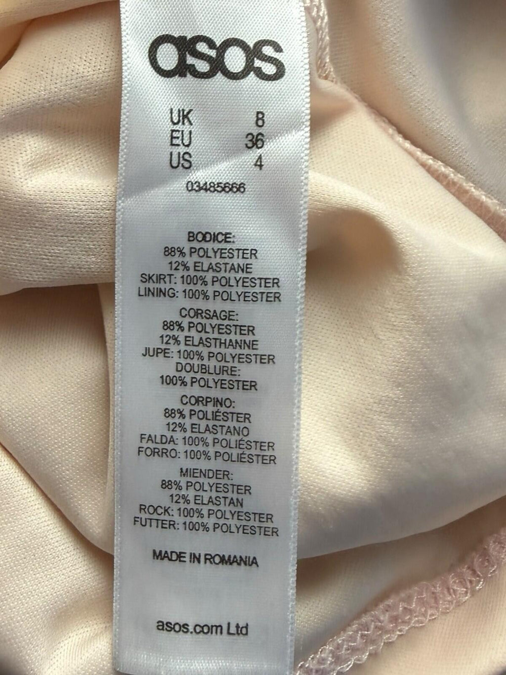 ASOS Sequin Party Dress Women’s UK Size 8 Knee Length Sleeveless Lined Pastel