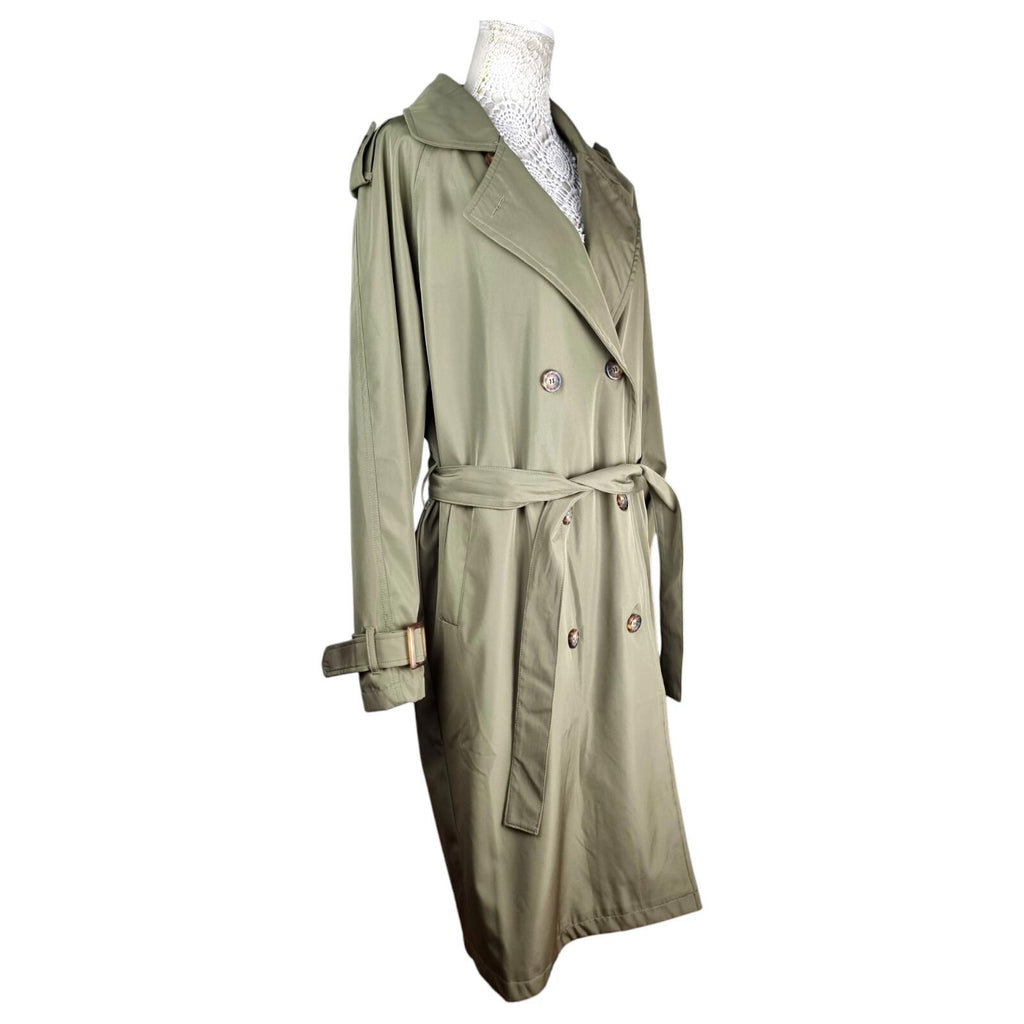 Stoosh Military Green Trench Coat Womens UK Size Large