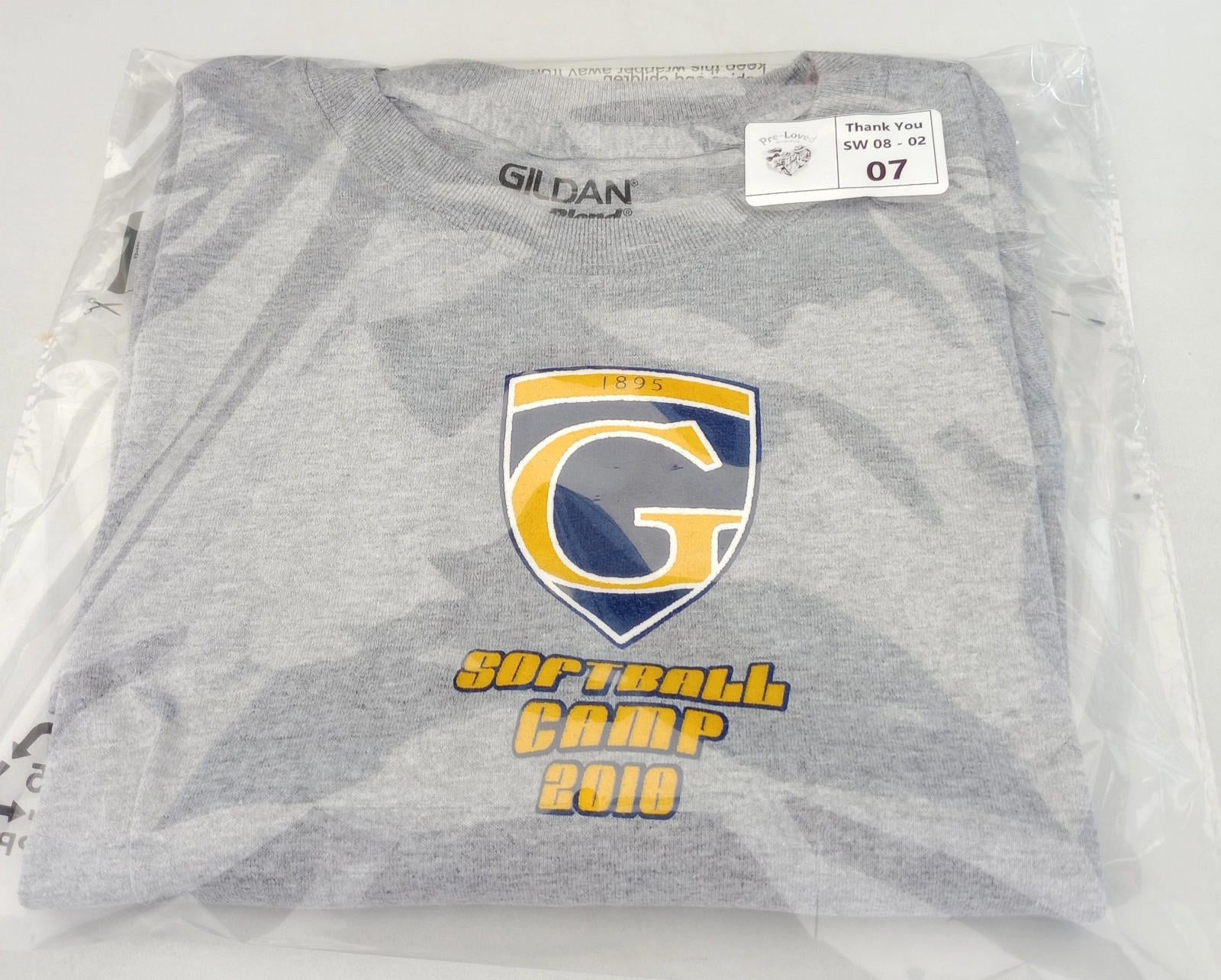 Softball Camp Graphic Print T-Shirt Men's UK Size M Grey Crew Neck Cotton Mix