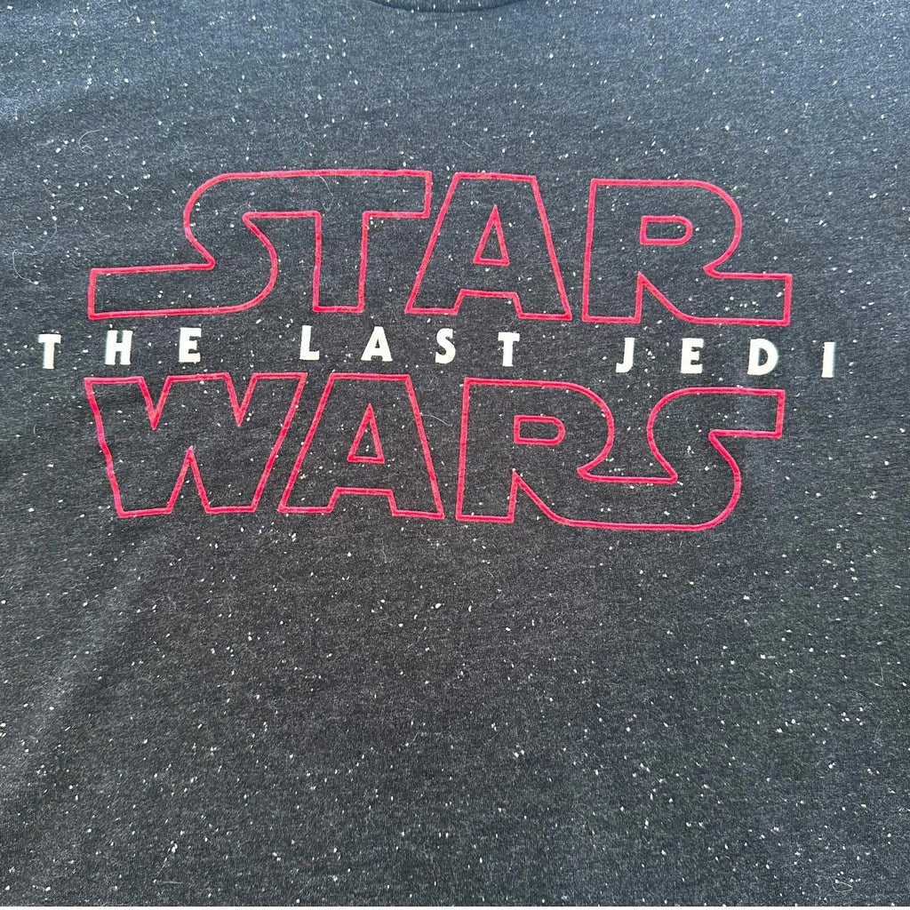 Star Wars T-Shirt Last Jedi Black Graphic Print Men's UK Size Medium M
