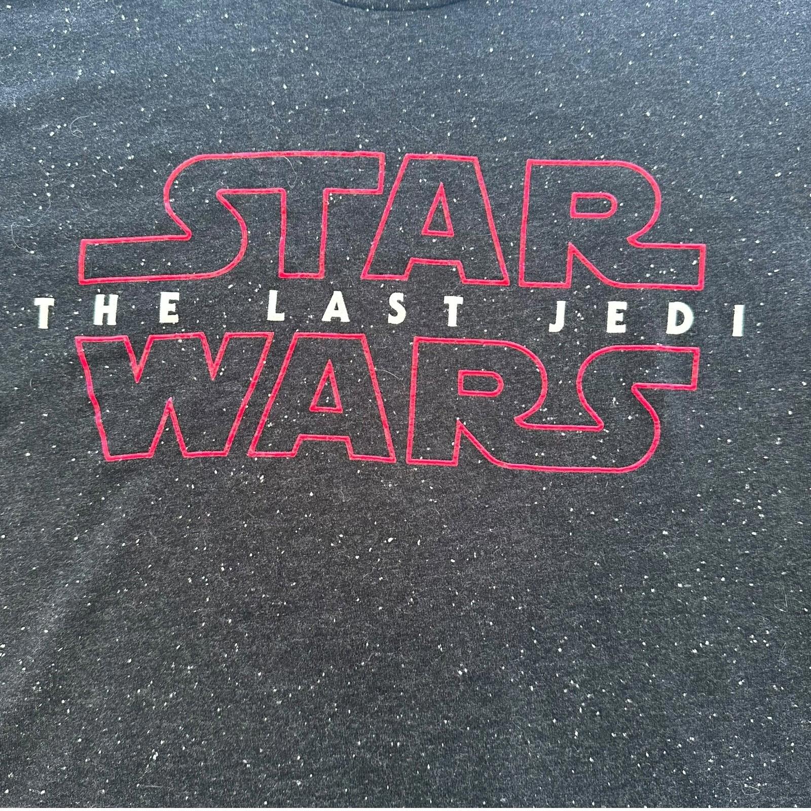 Star Wars T-Shirt Last Jedi Black Graphic Print Men's UK Size Medium M