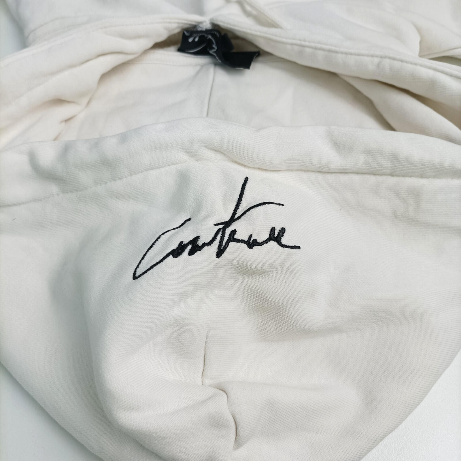 The Couture Club Hoodie Men's UK Size S White Jersey  Pockets Logo Embroidered