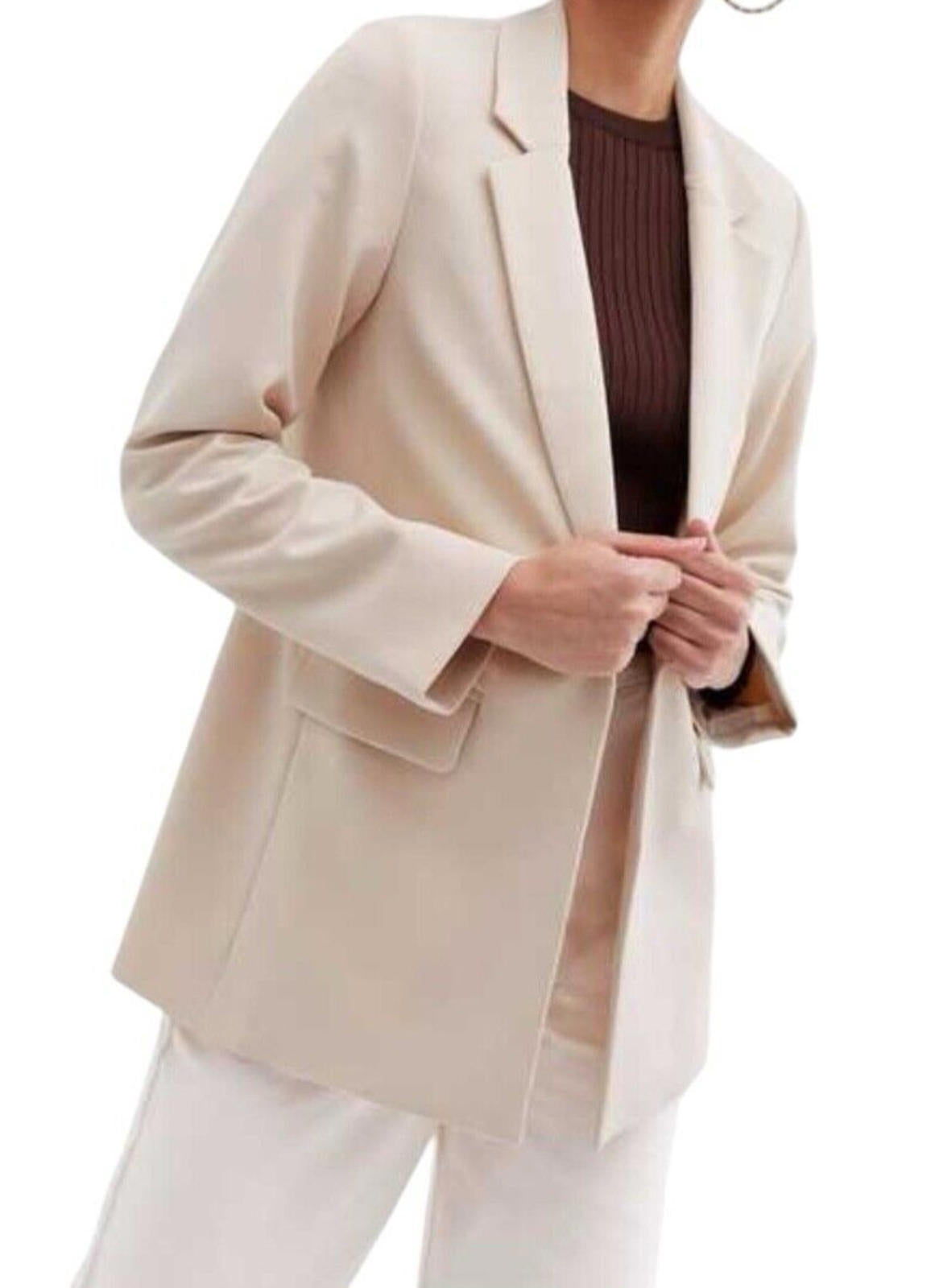 New Look Blazer Jacket Stone Beige Relaxed Fit Women’s UK Size 6