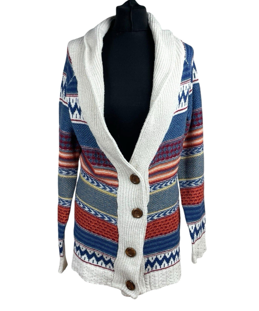 Parisian Knitted Cardigan Women’s UK Size S/M Button Up Long Sleeve Multicolour