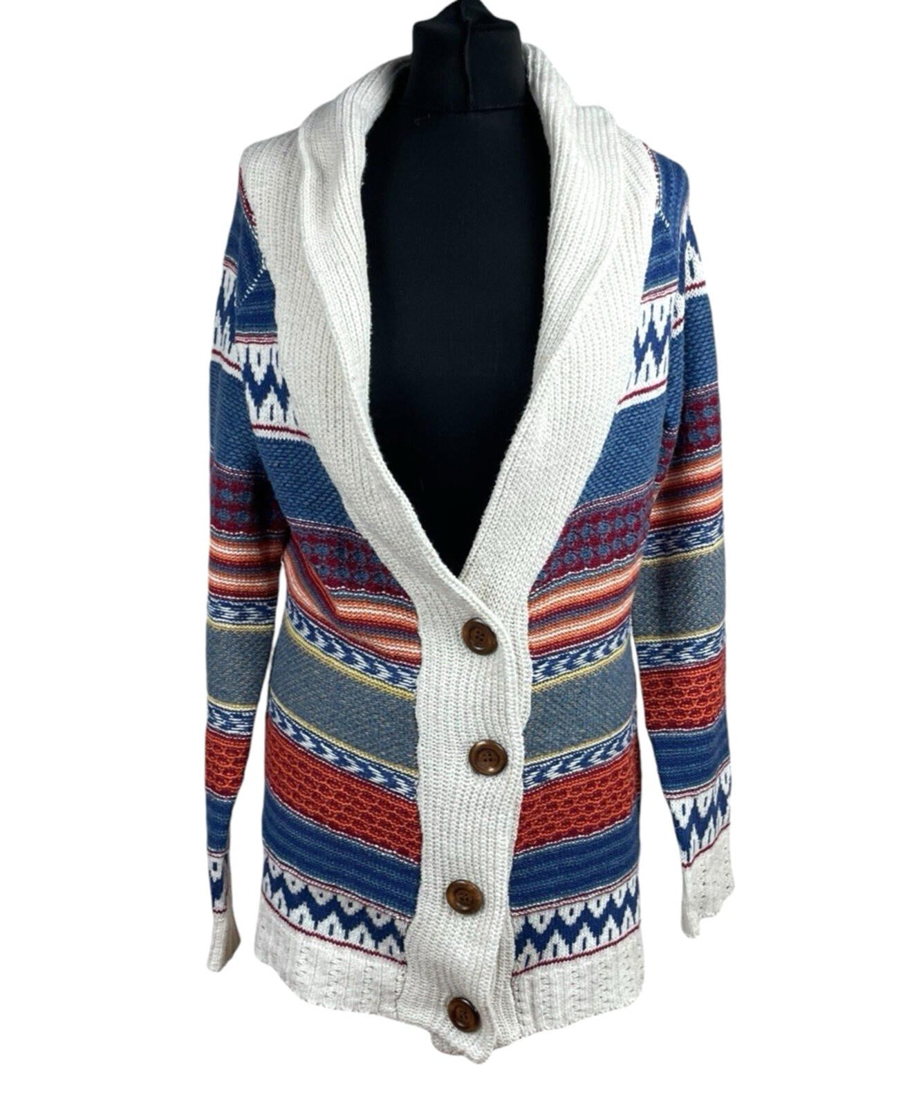 Parisian Knitted Cardigan Women’s UK Size S/M Button Up Long Sleeve Multicolour