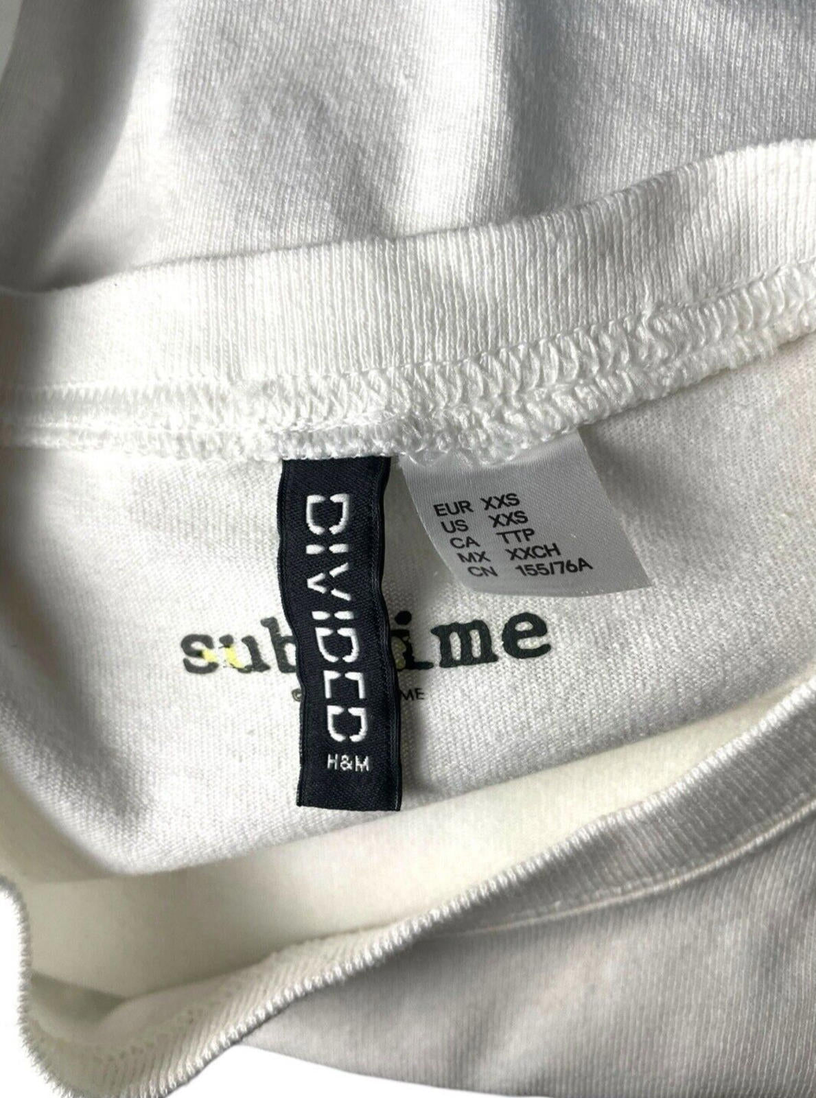 Divided White Oversized Printed T-Shirt Sublime Women’s UK Size XXS