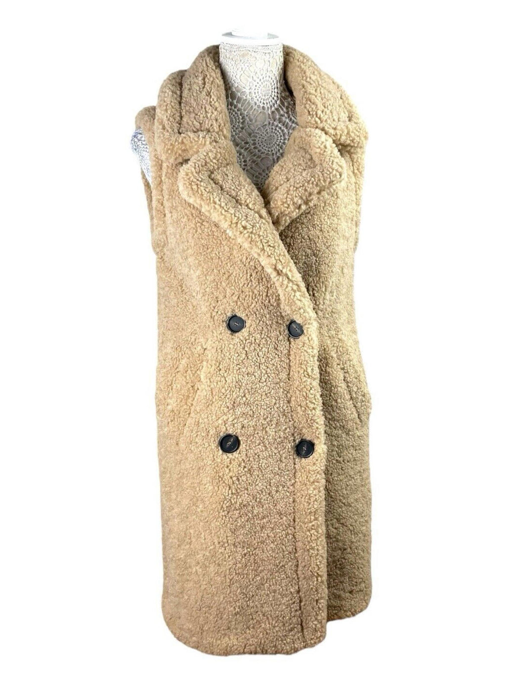 Next Beige Teddy Fleece Gillet Women’s UK Size XS
