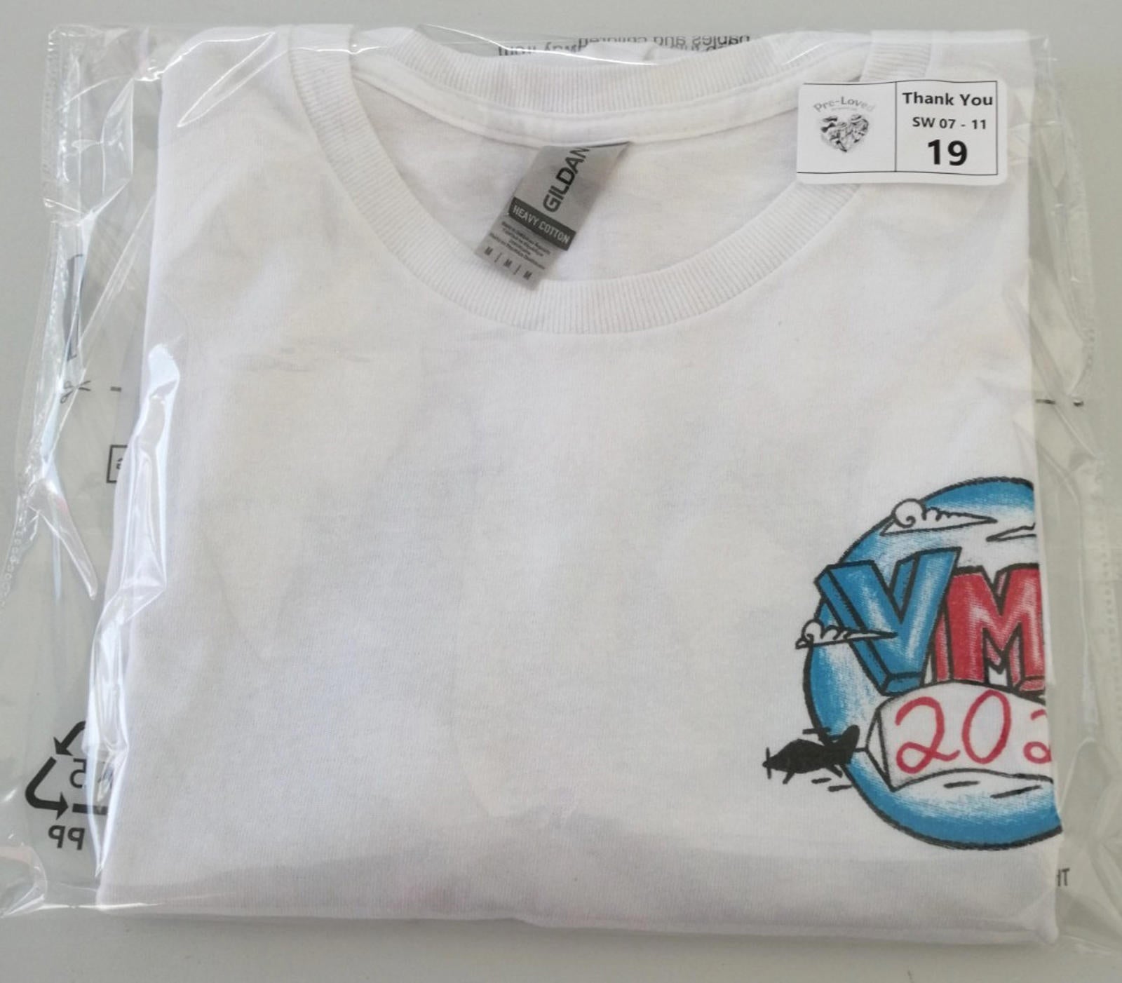 Tattoo Graphic Print T-Shirt Men's UK Size M White Crew Neck Travel Theme Gildan