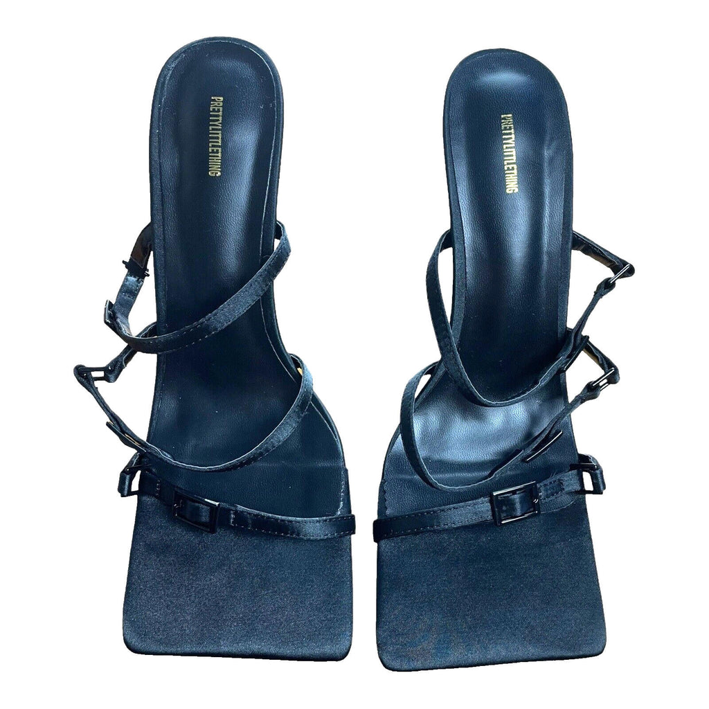 Pretty Little Thing Shoes Black Open Toe Women’s UK Size 6