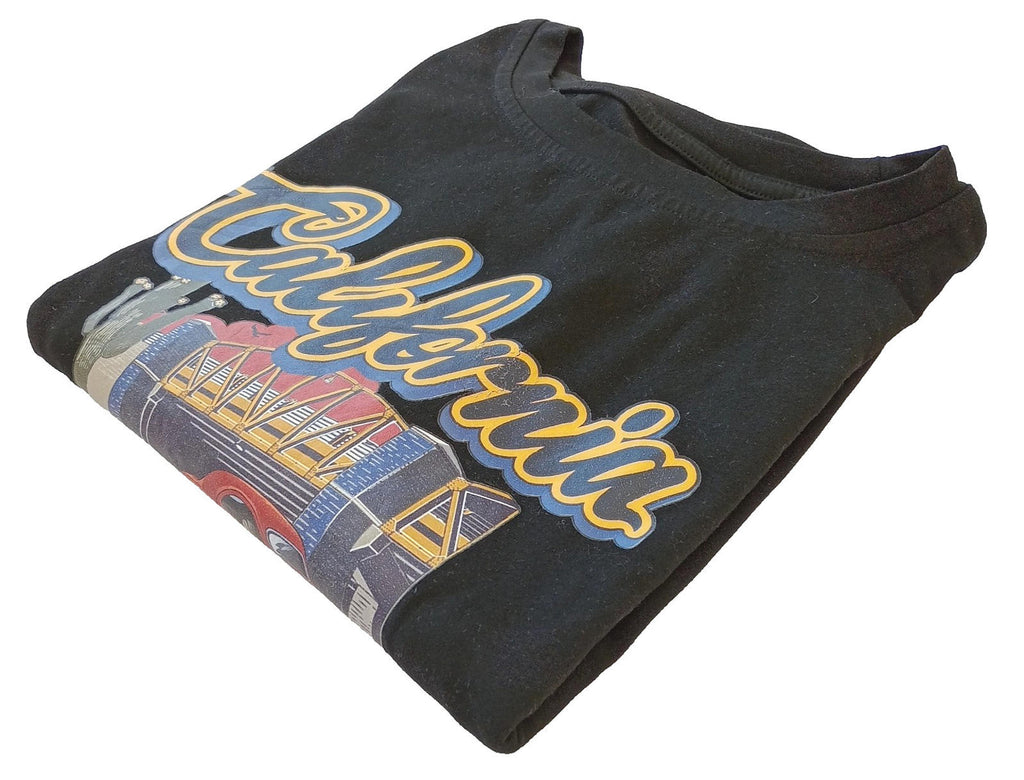 California Graphic Print T-Shirt Men's UK Size S Black Crew Neck 100% Cotton