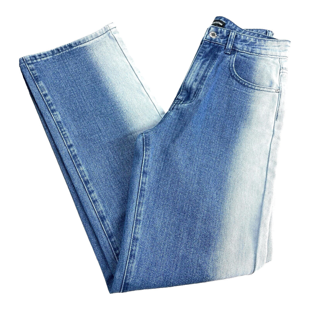 Pretty Little Thing Denim Jeans Bleached Sides Straight Leg Women’s UK Size 8