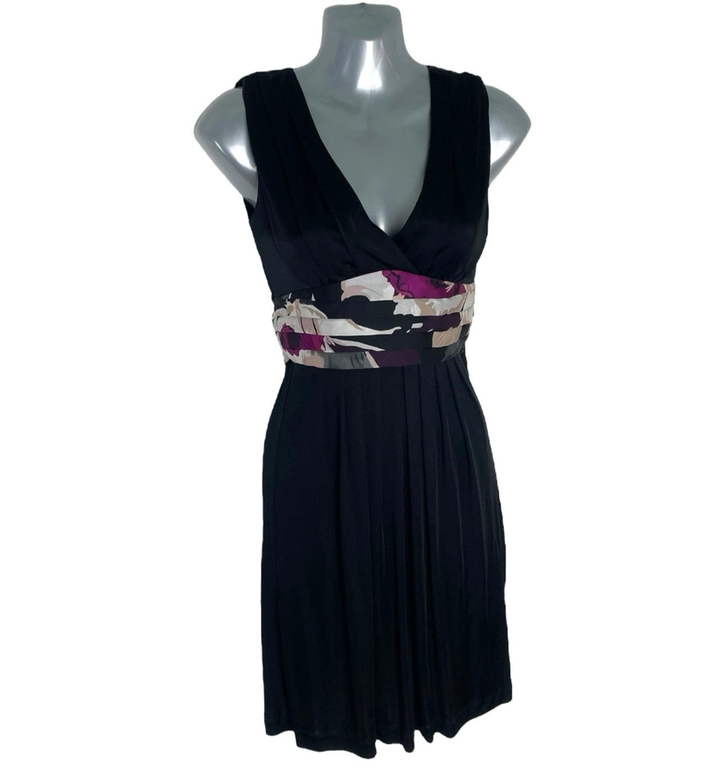 Ted Baker Black Occasion Dress Knee Length Floral Tie Back Women's UK Size 0 2XS
