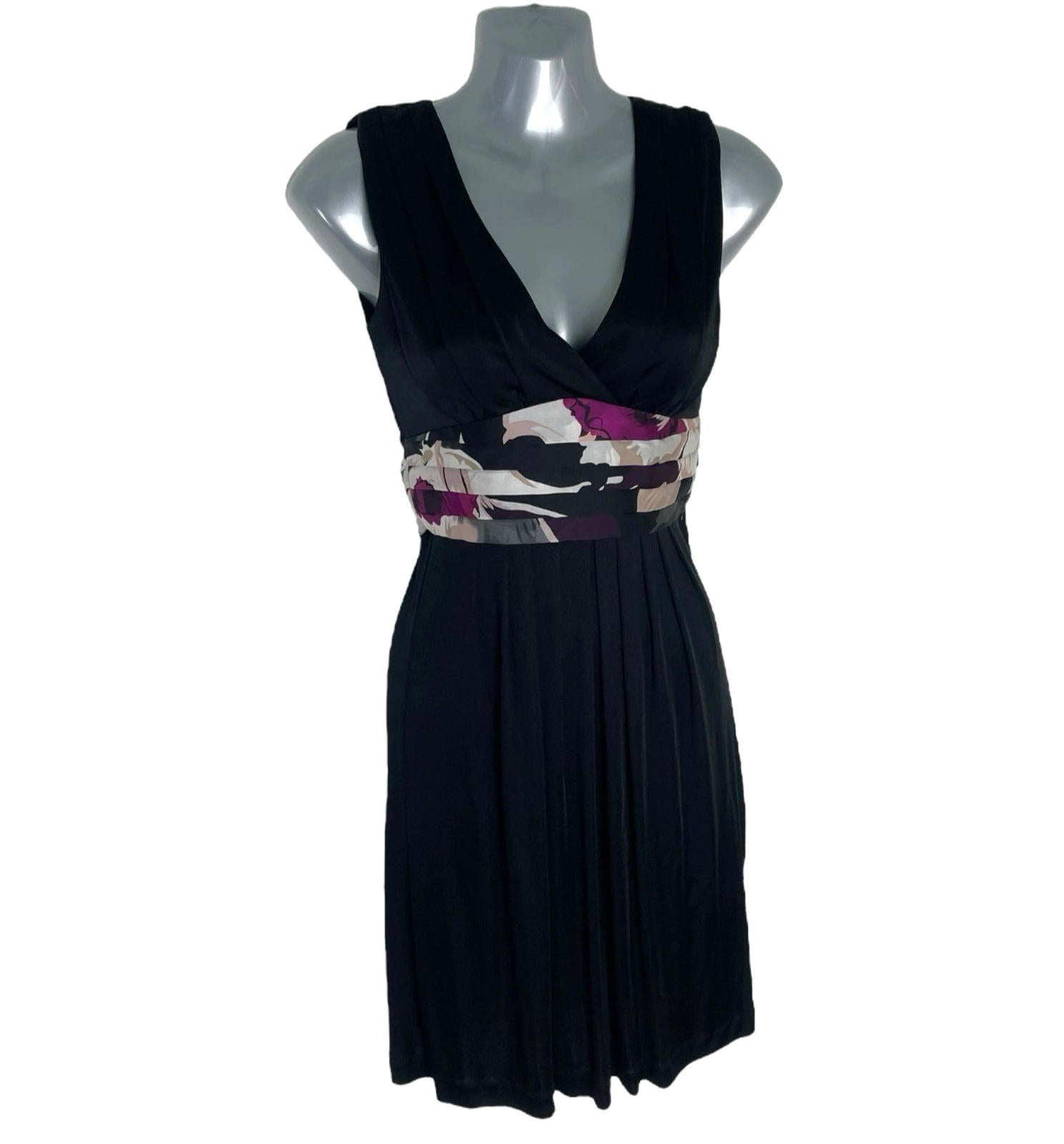 Ted Baker Black Occasion Dress Knee Length Floral Tie Back Women's UK Size 0 2XS