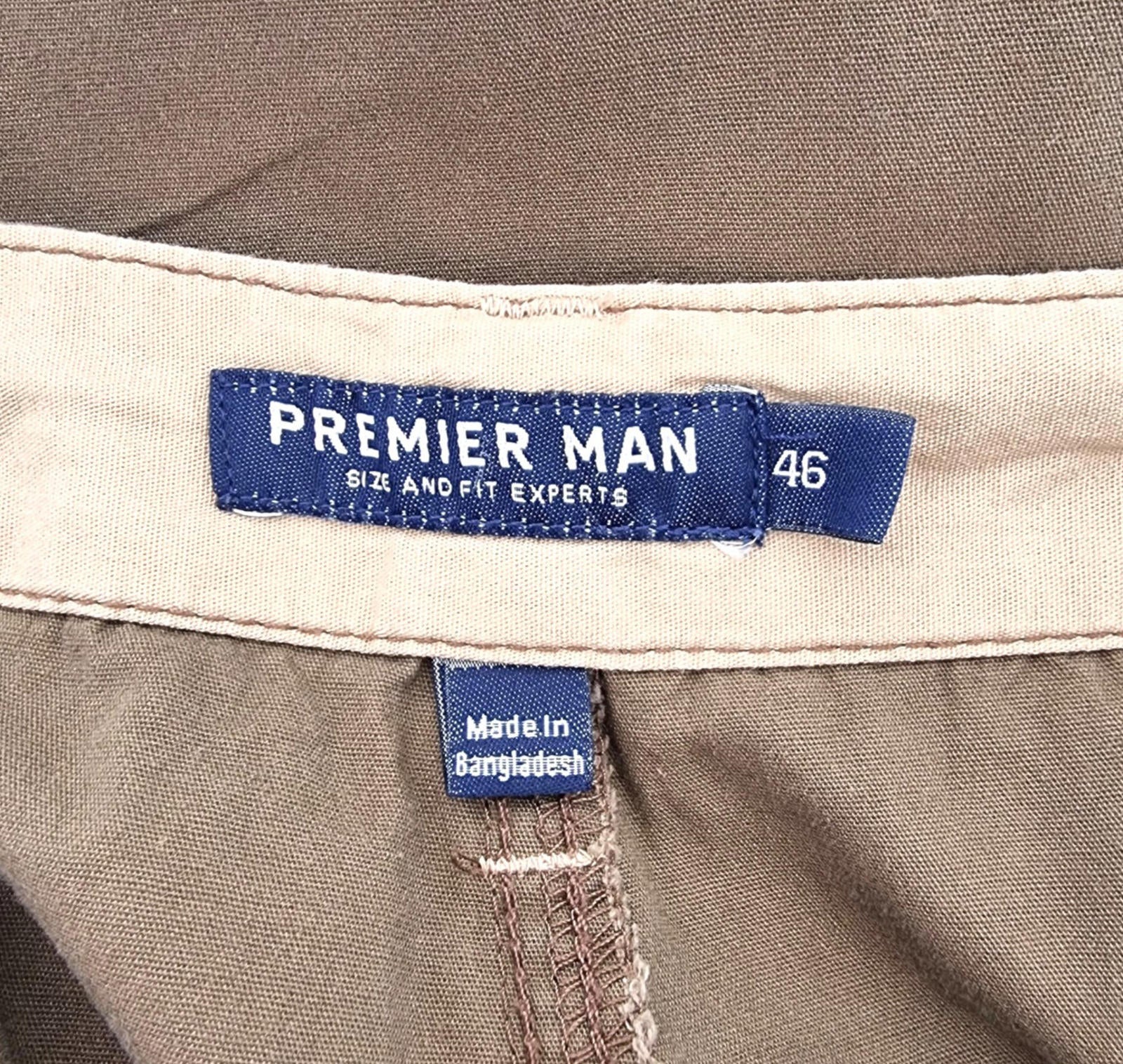 Premier Man Combat Shorts Brown Chino Cargo Pockets Men's UK Size 3XL 46" Waist
