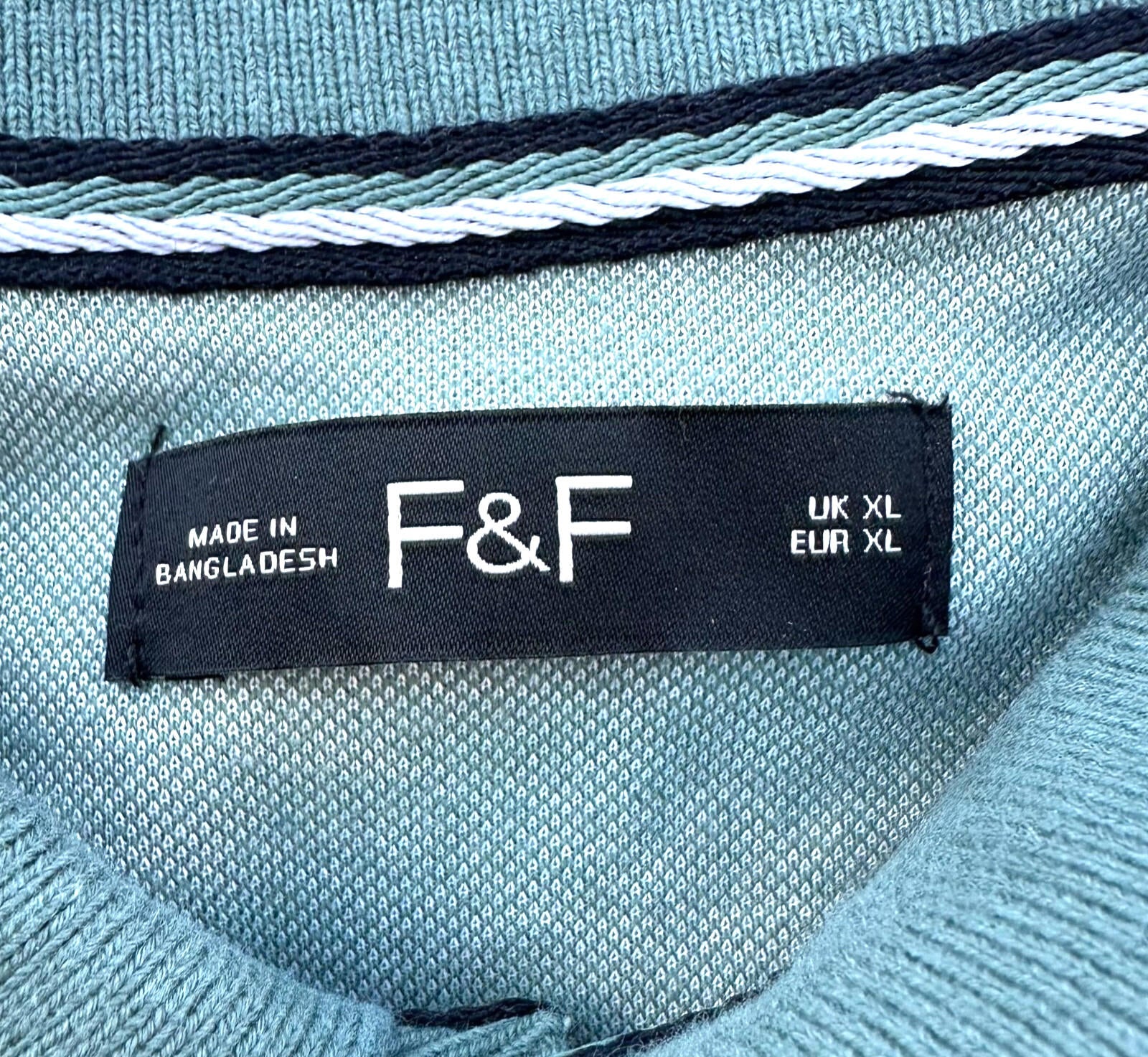 F&F Tropical Leaf Print Polo Shirt Men's UK Size XL Green Short Sleeve Casual