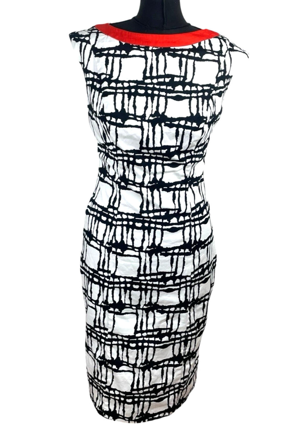 TU Gok Wan Party Dress Women’s UK Size 12 Knee Length Midi Black White