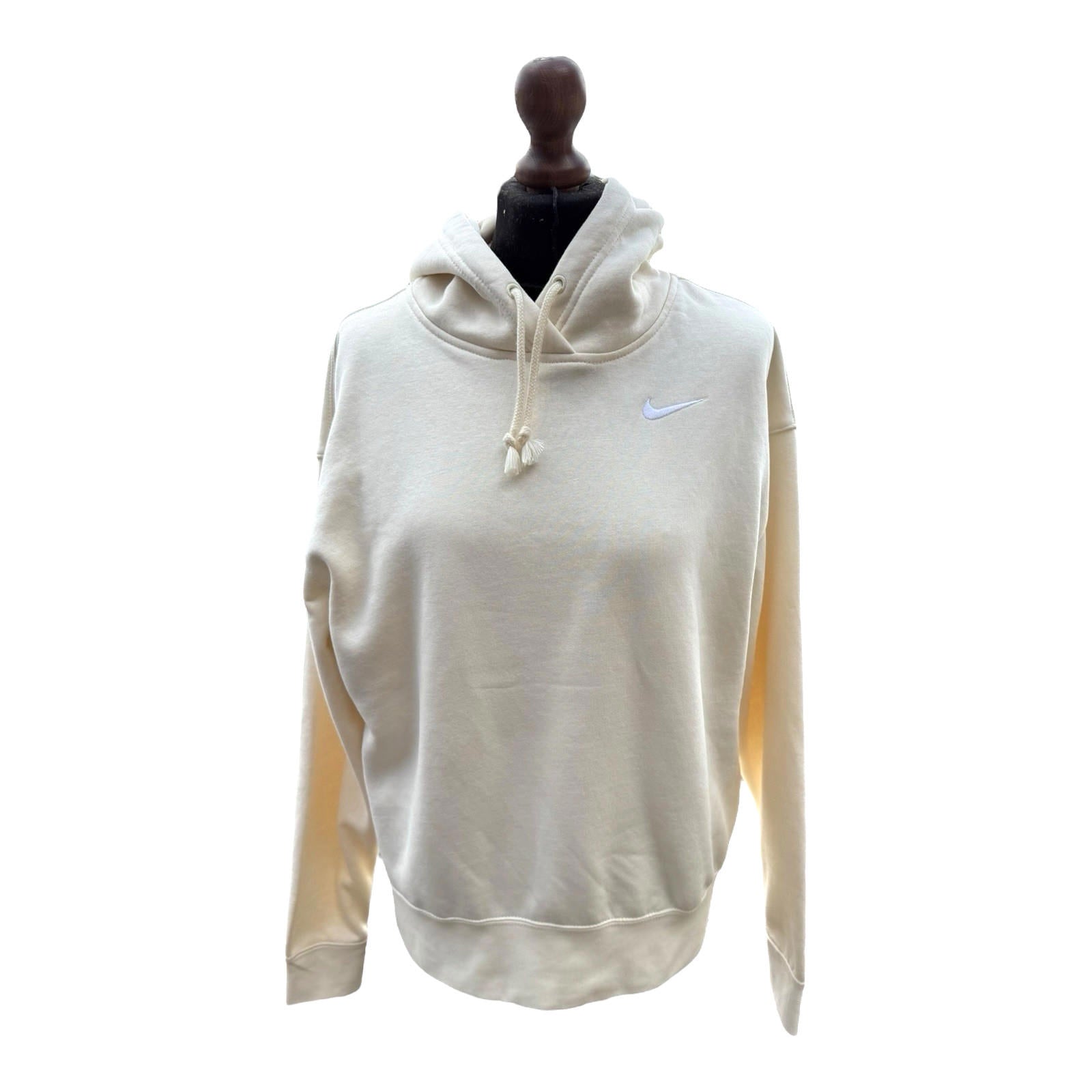 Nike Beige Hooded Sweatshirt Long Sleeve Logo Women’s UK Size XS Hoodie