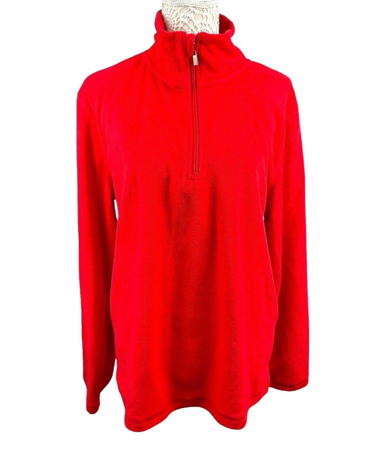 Hutson Harbour Bright Red Fleece Jumper Thin Fleece Women’s UK Size L (14-16)