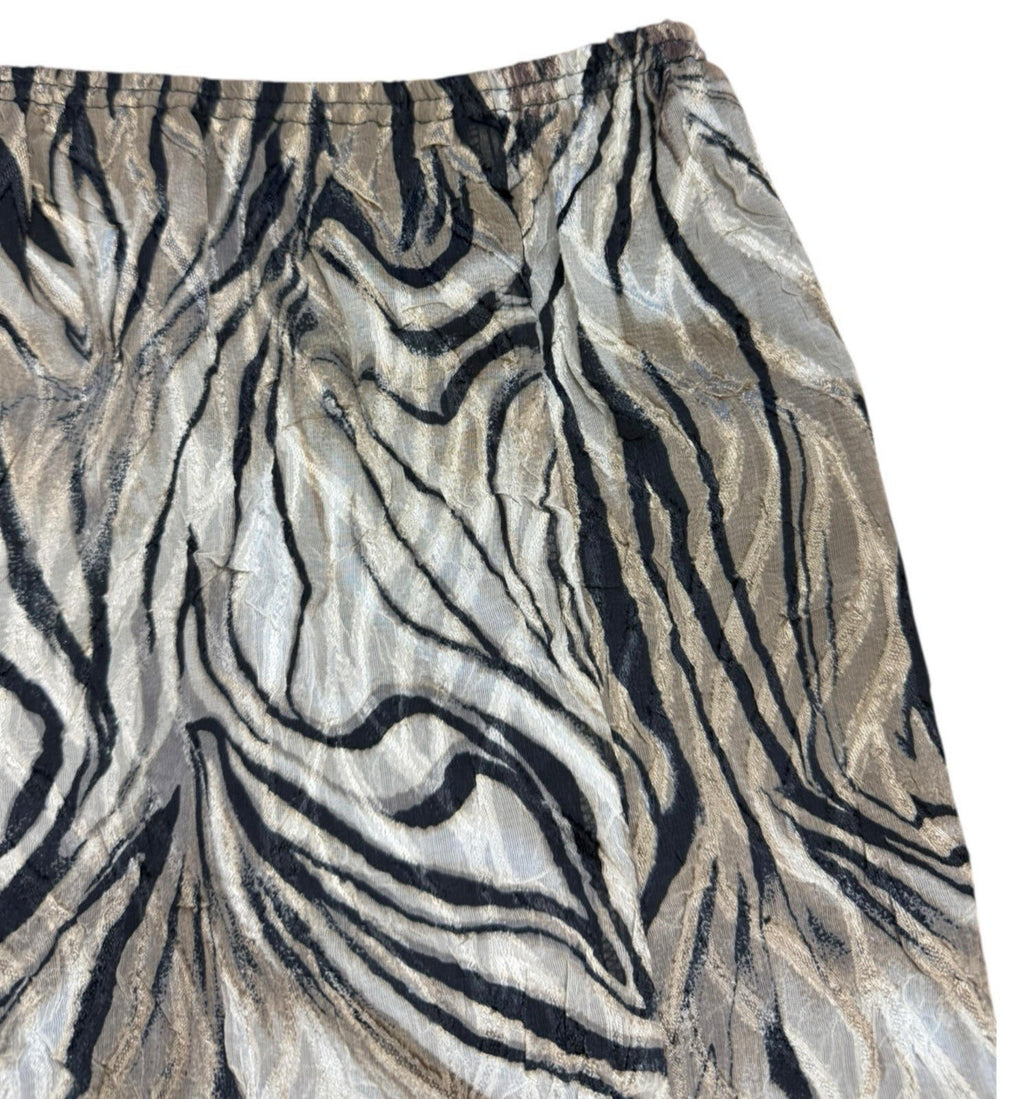 Roman Aline Midi Skirt Women’s UK Size 20 Elastic Waist Gold Animal Print