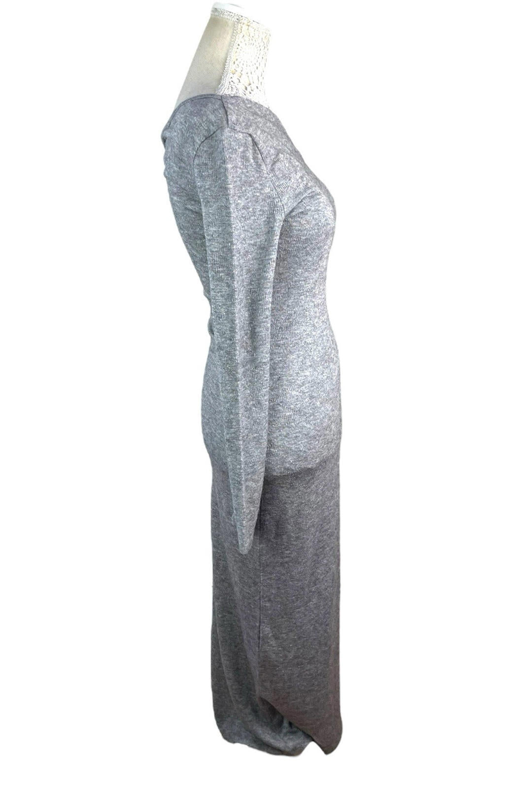 Figa Grey Knit Soft Touch One Shoulder Maxi Dress Women’s UK Size 8