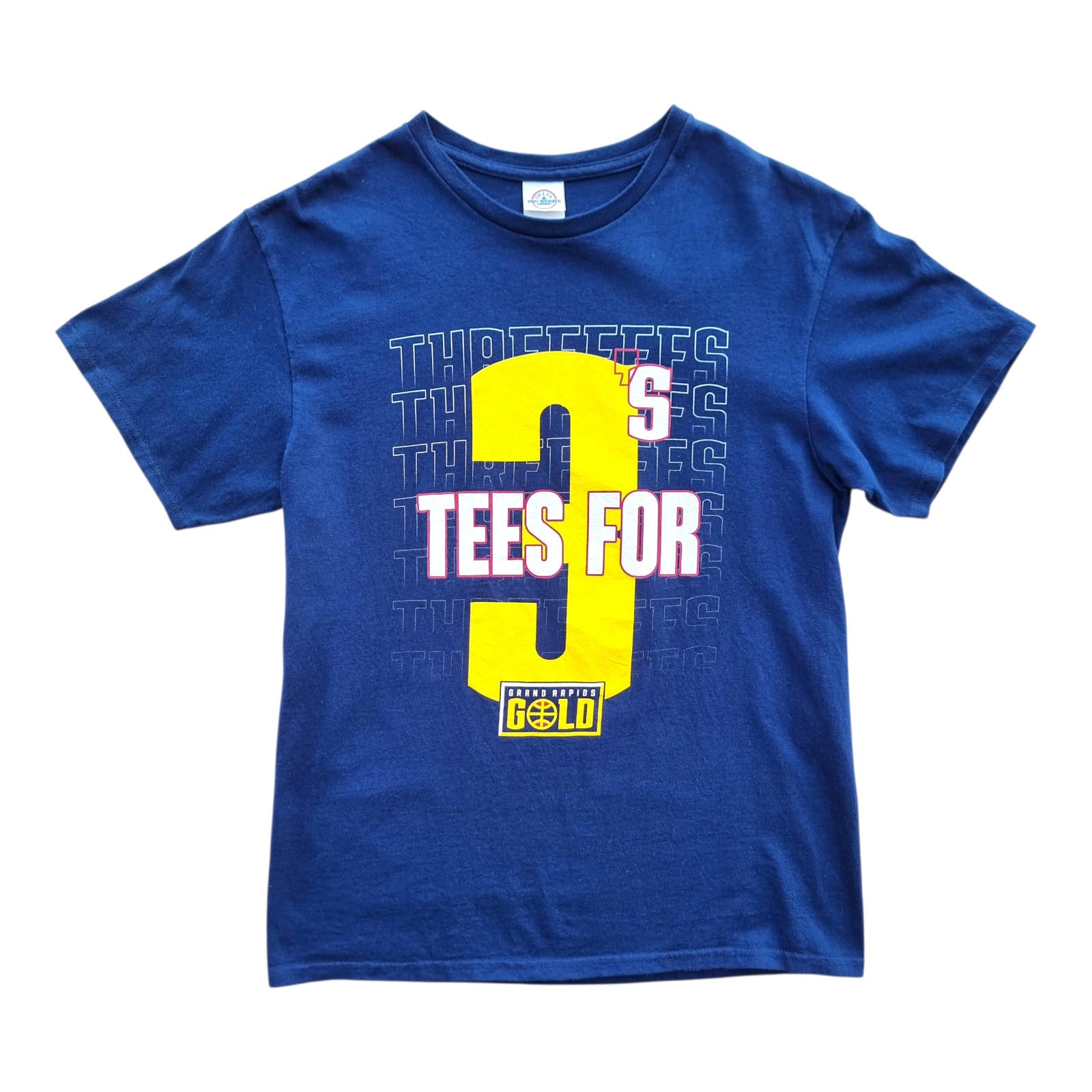 Graphic Print T-Shirt Basketball Men's UK Size M Blue Crew Neck 100% Cotton