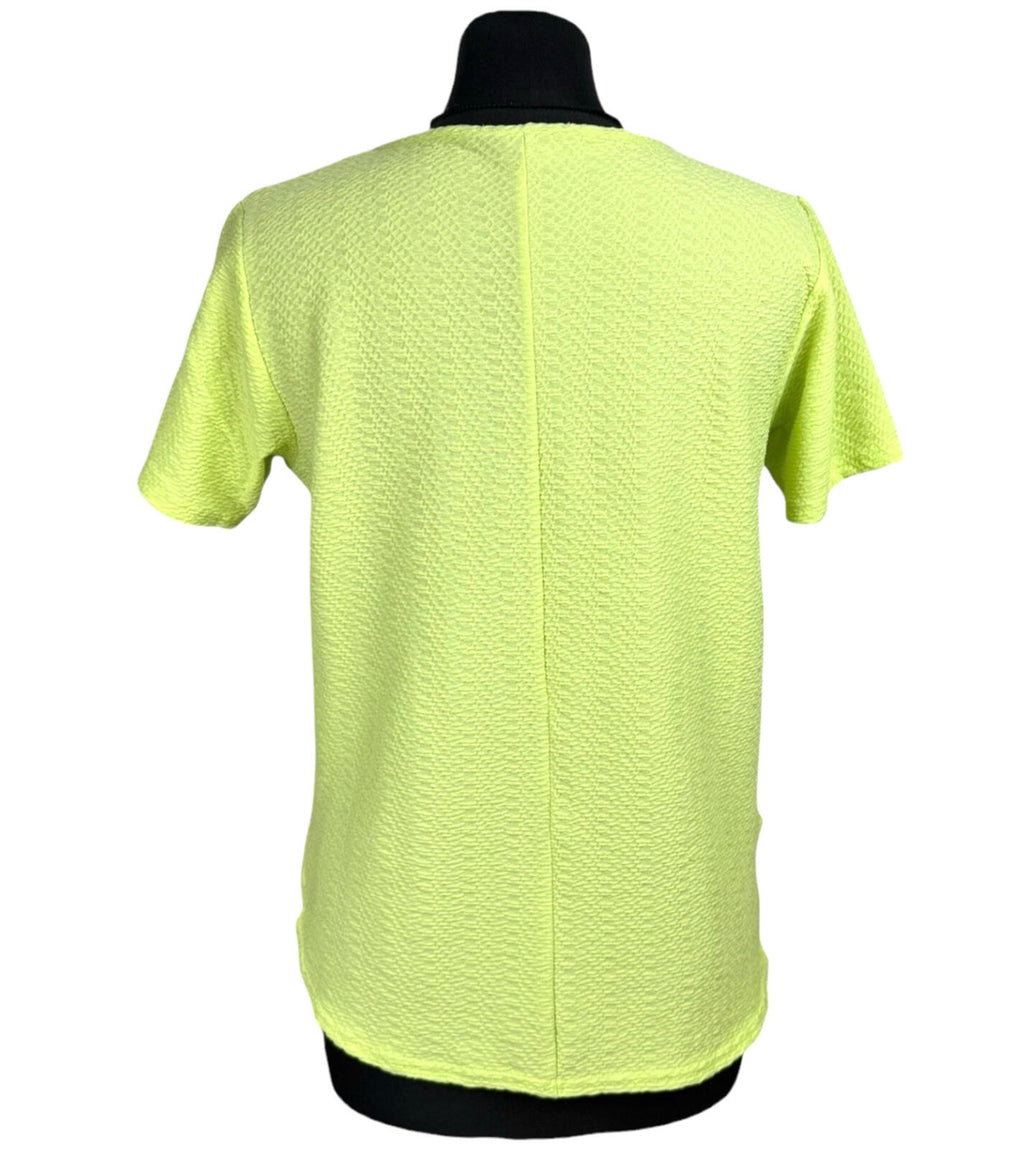 Peacocks T-Shirt Top Women’s UK Size 8 Neon Yellow Textured Lightweight
