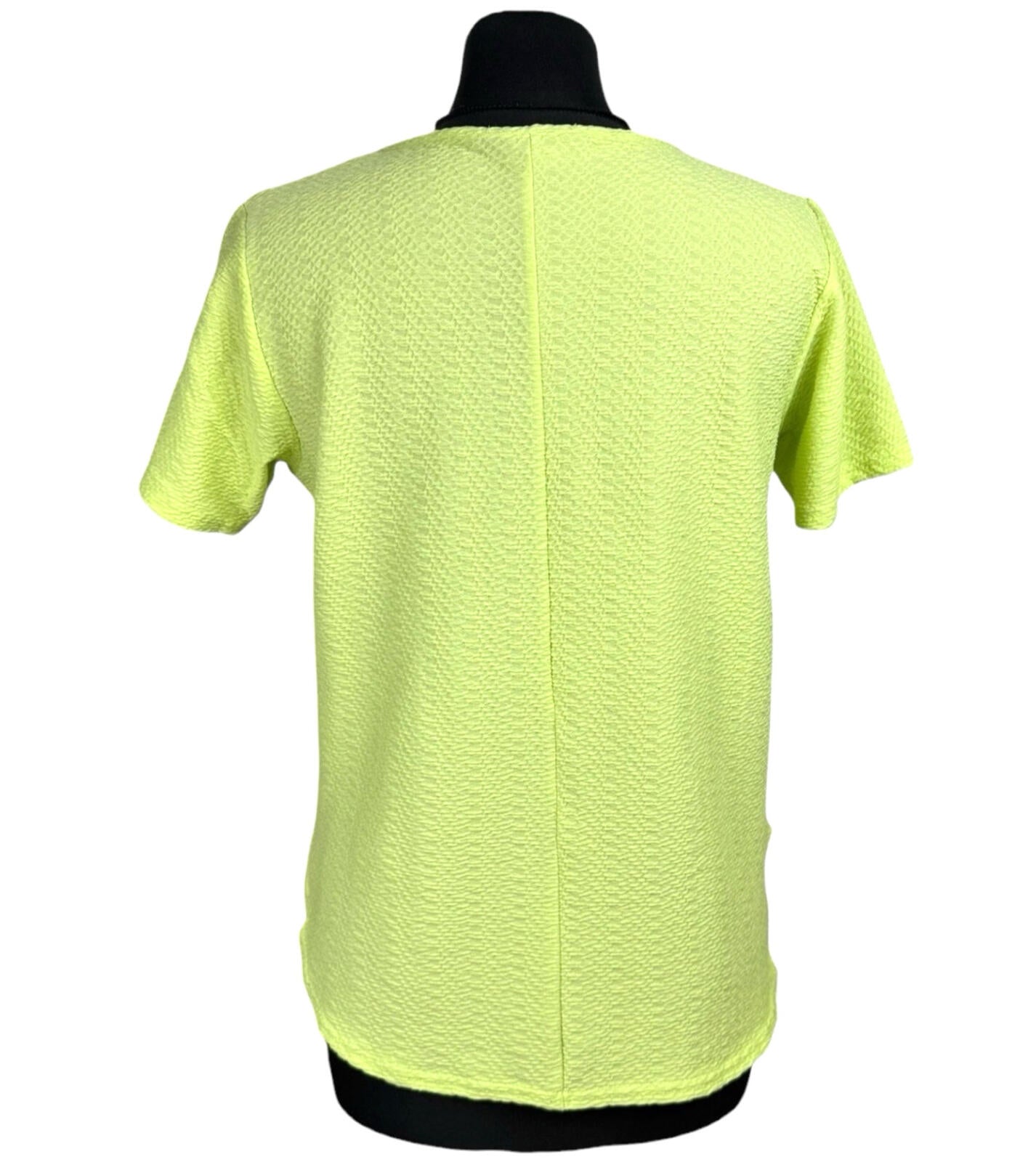 Peacocks T-Shirt Top Women’s UK Size 8 Neon Yellow Textured Lightweight