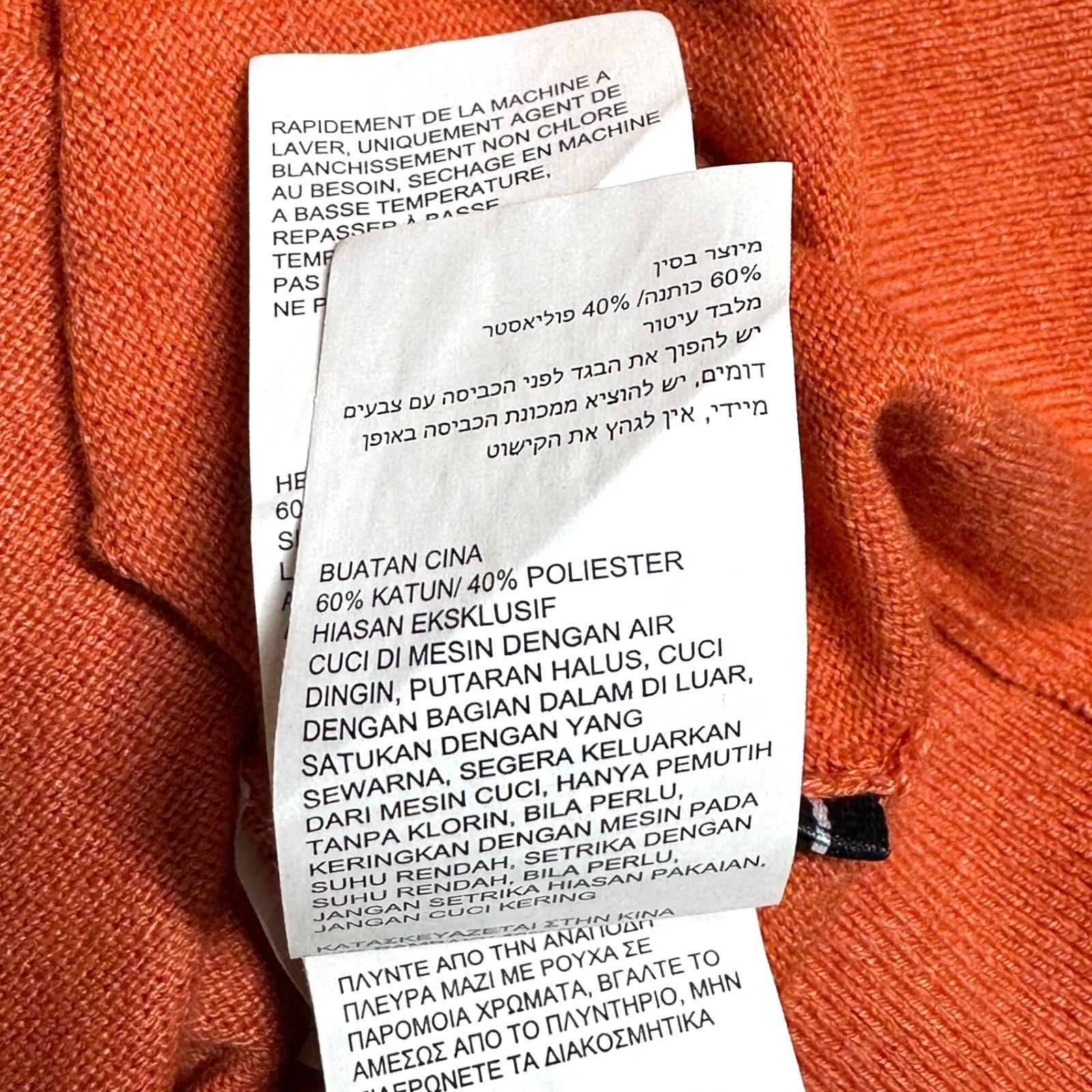 Nautica Knit Jumper Men's UK Size XL Orange Long Sleeve 1/4 Zip Sweater