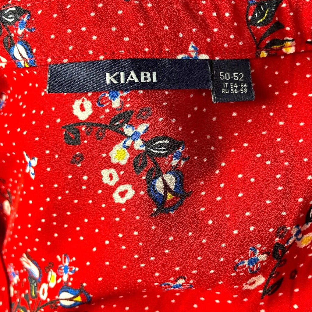 Kiabi Shirt Blouse Red Floral Long Sleeve Women’s UK Size L