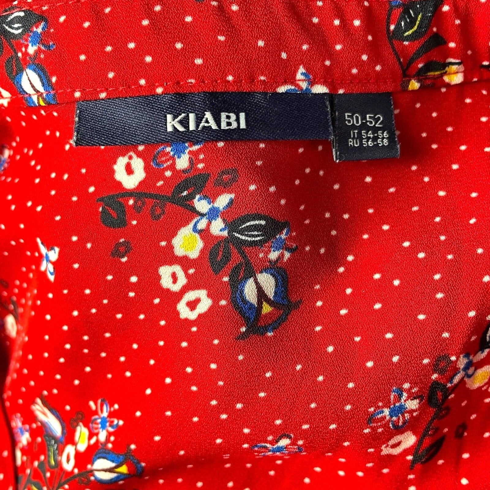 Kiabi Shirt Blouse Red Floral Long Sleeve Women’s UK Size L