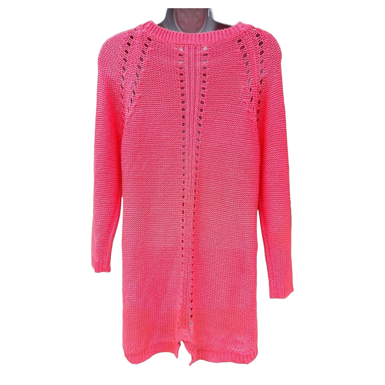 F&F Pink Knit Jumper Dress Crew Neck Women's UK Size 10