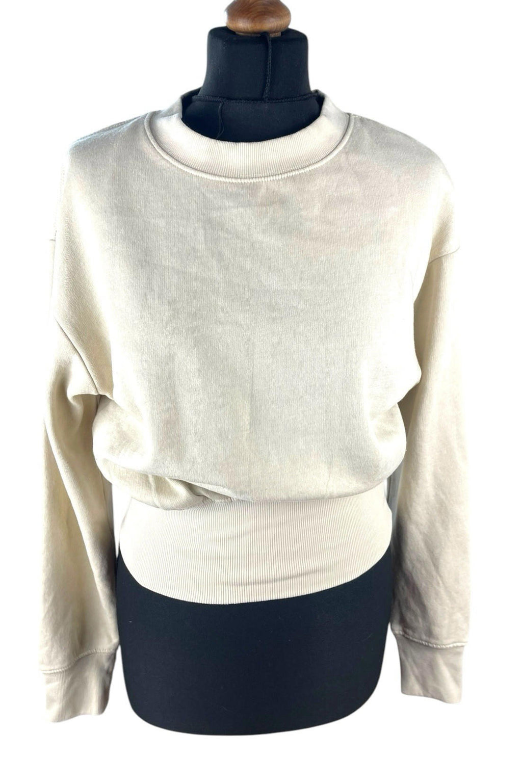 Zara Jumper Jersey Cream Beige Cropped Sweater Women’s UK Size S