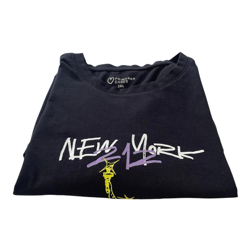 New York 212 Downtown 1981 T-Shirt Men’s UK 2XL Black Crew Neck Graphic Print