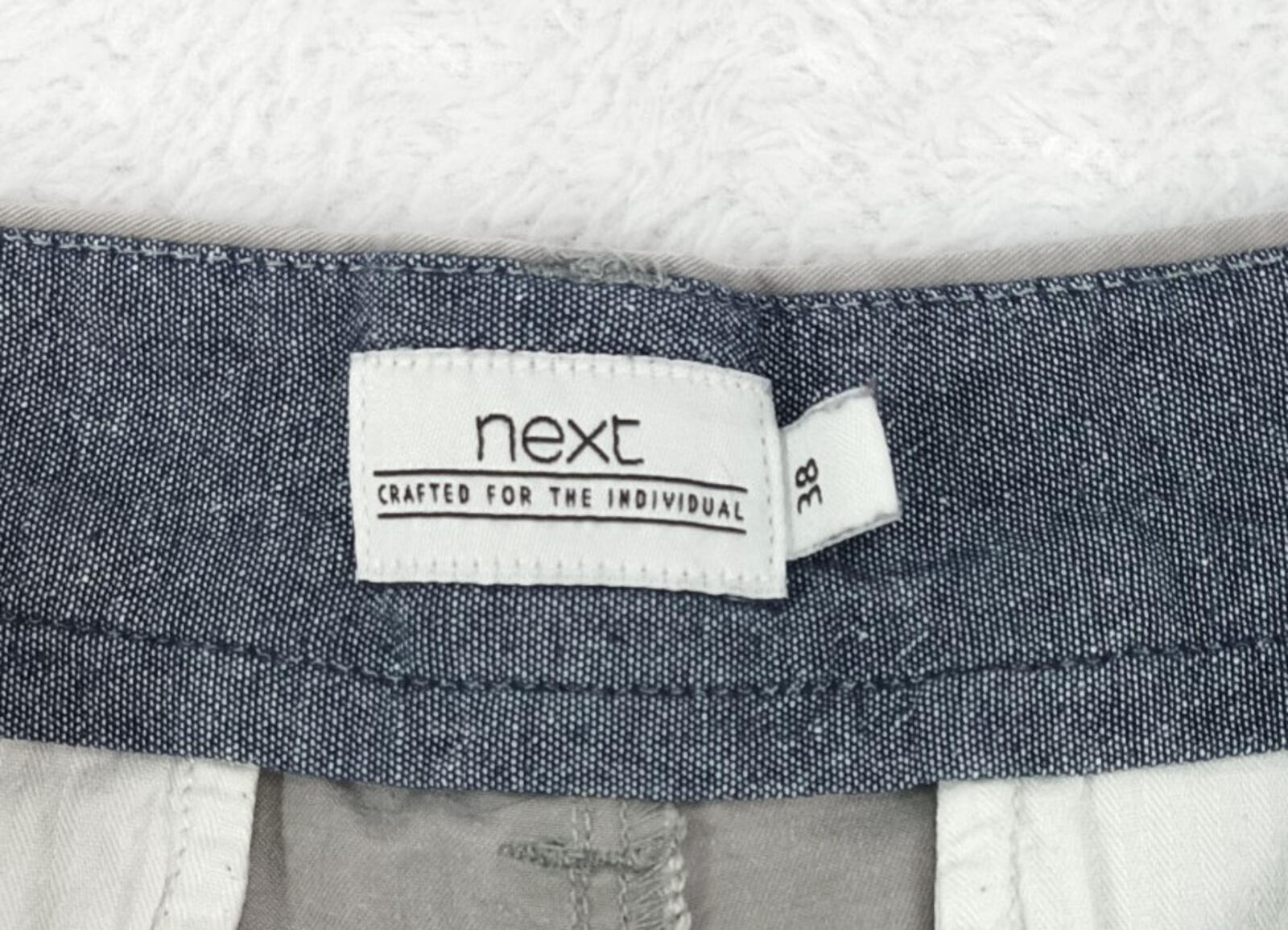 Next Chino Shorts Men's UK Size 38W Grey 100% Cotton Zip Front Pockets