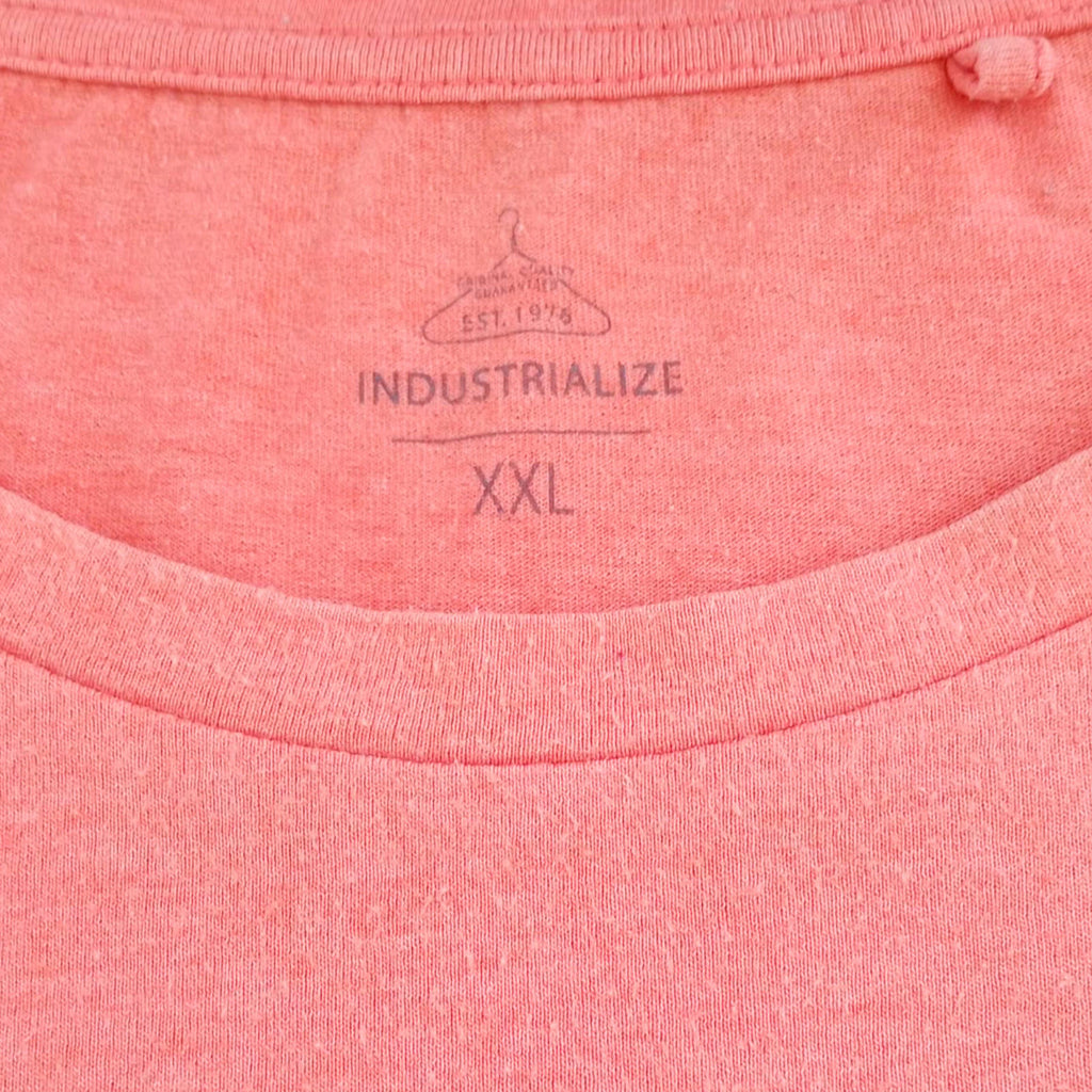 Industrialize T-Shirt Orange Graphic Print Easy Care Men's UK Size XXL Chest 46"