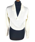 Divided Ivory Collared Jumper Cropped Long Sleeve Women’s UK Size XS