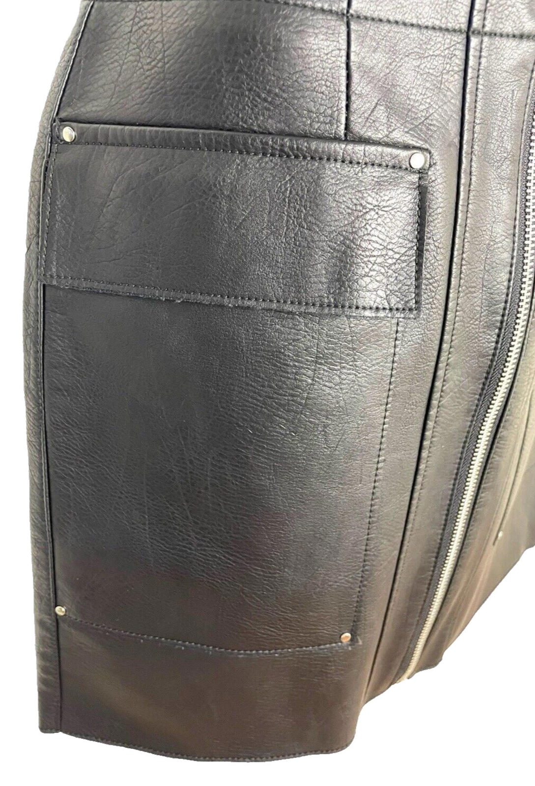 River Island Black Leather Midi Skirt Petite Women’s UK Size 4