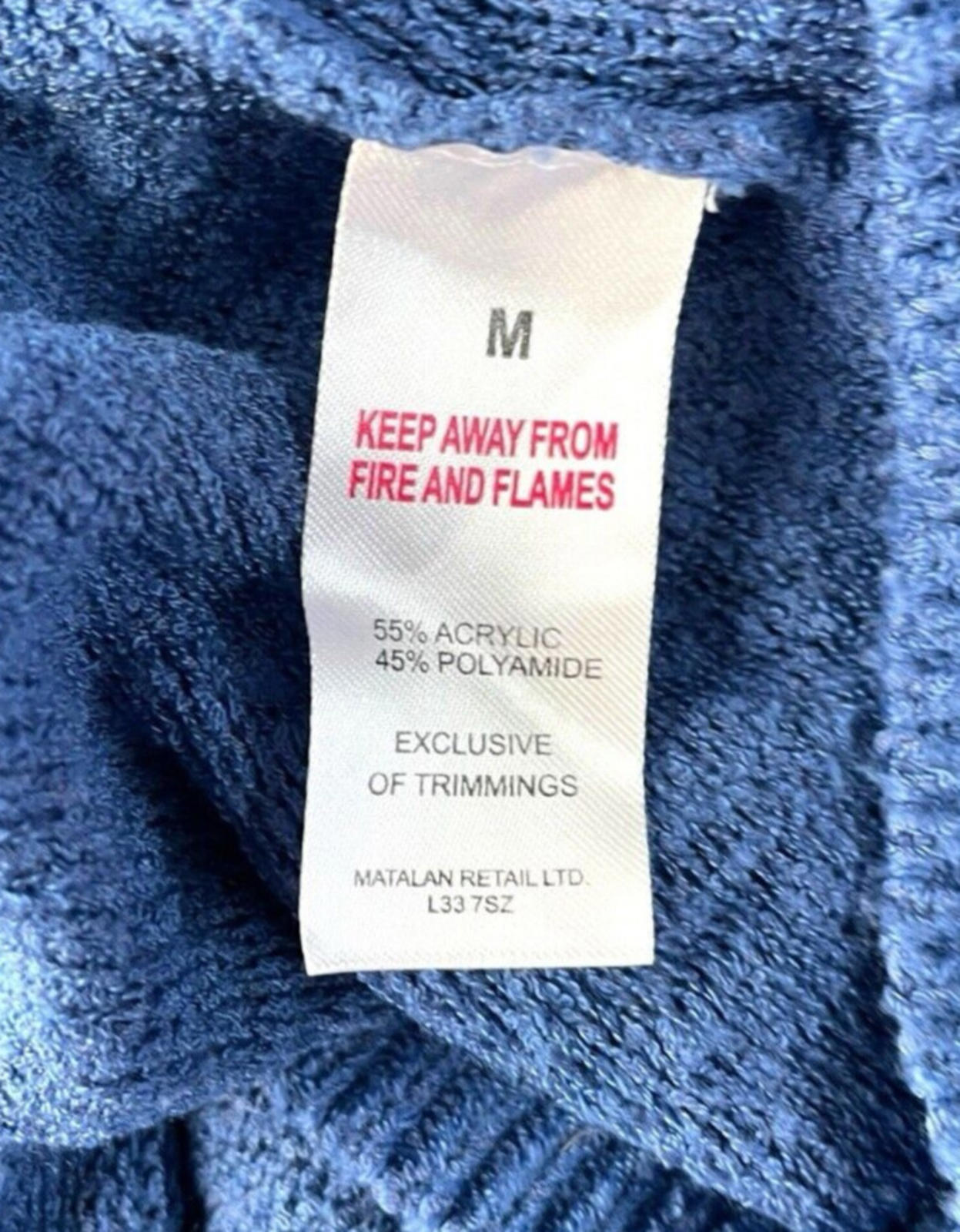 Papaya Jumper Blue Knit Textured detail Women's UK Size M