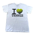 I Love Tennis T-Shirt Men's UK Size L White Graphic Print Short Sleeve Crew Neck