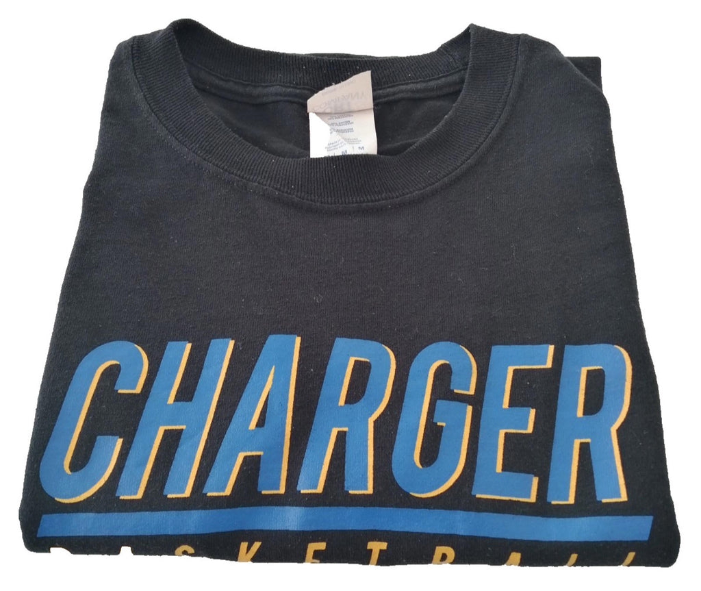 Charger Basketball Sports Graphic Print T-Shirt Men's Size M Black Crew Neck