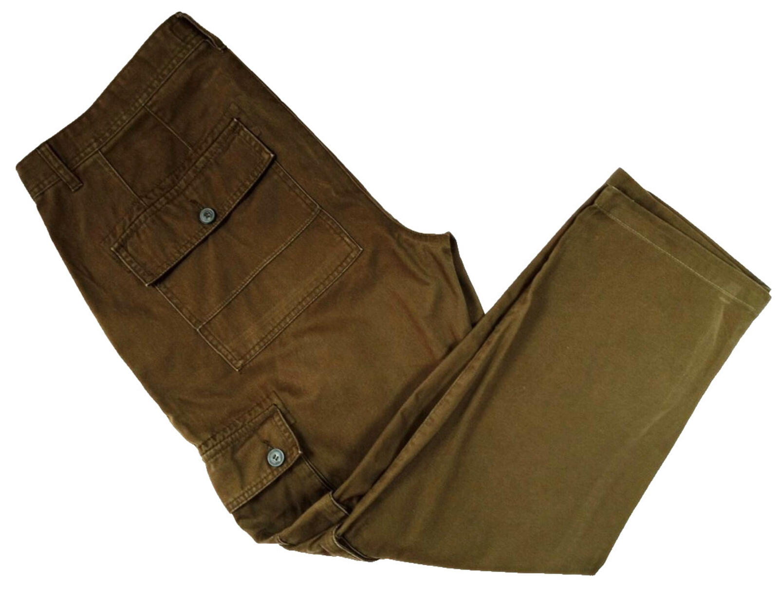Easy Cargo Trousers Men's UK Size W38 L29 Brown 6 Pocket Design 100% Cotton