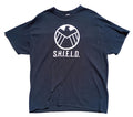 Graphic Print T-Shirt Men's UK Size XL Black Crew Neck 100% Cotton S.H.I.E.L.D.