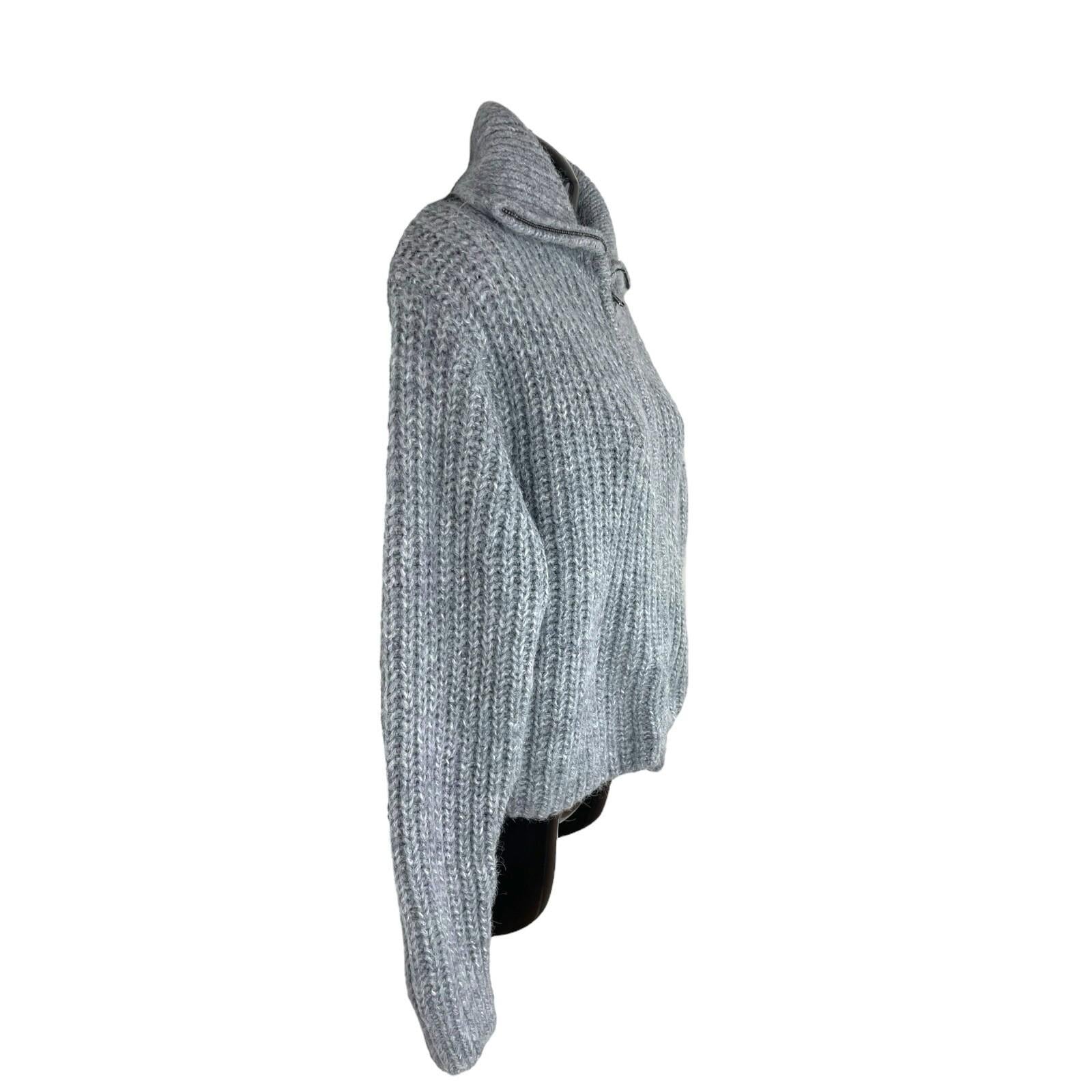 Divided Grey Marl Rib Knit Oversized Cardigan Collared Women’s UK Size XXS