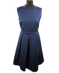 Sixton London Navy A Line Midi Dress Polka Dot Bow Detail Women’s UK Size 12