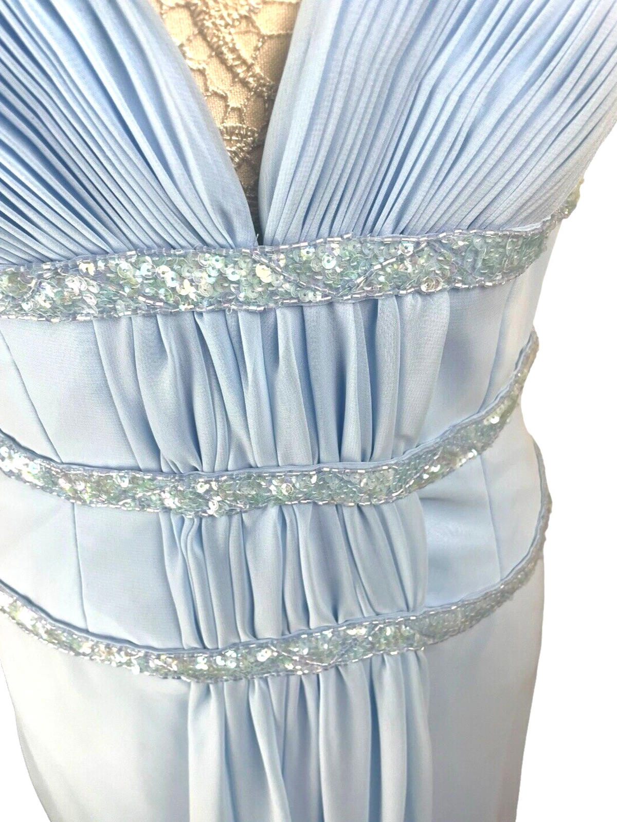 Crystal Breeze Prom Dress Women's UK Size 14 Pale Blue Ballgown Embezzled