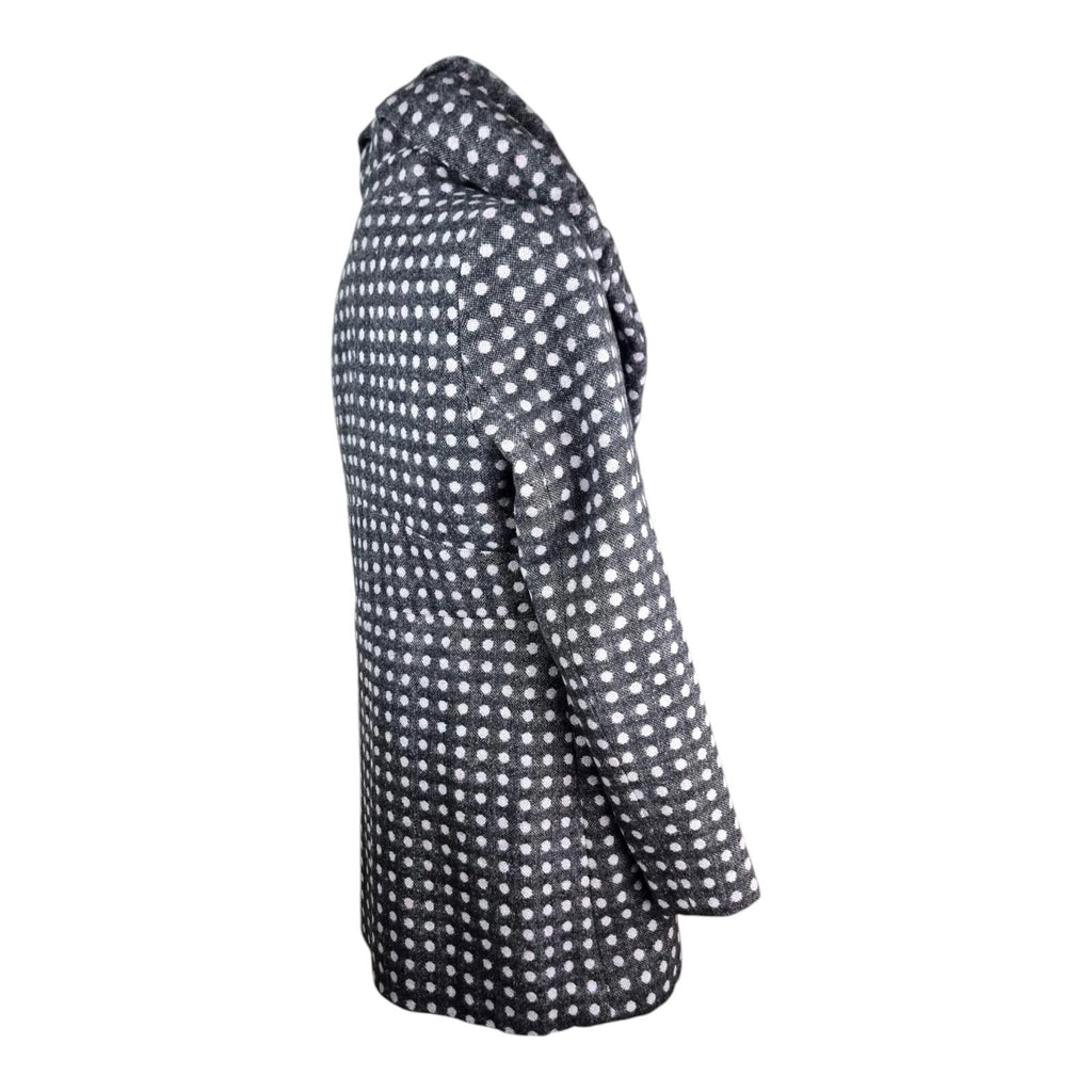 Ringspun Pink Polka Dot Grey Coat Women's UK Size M